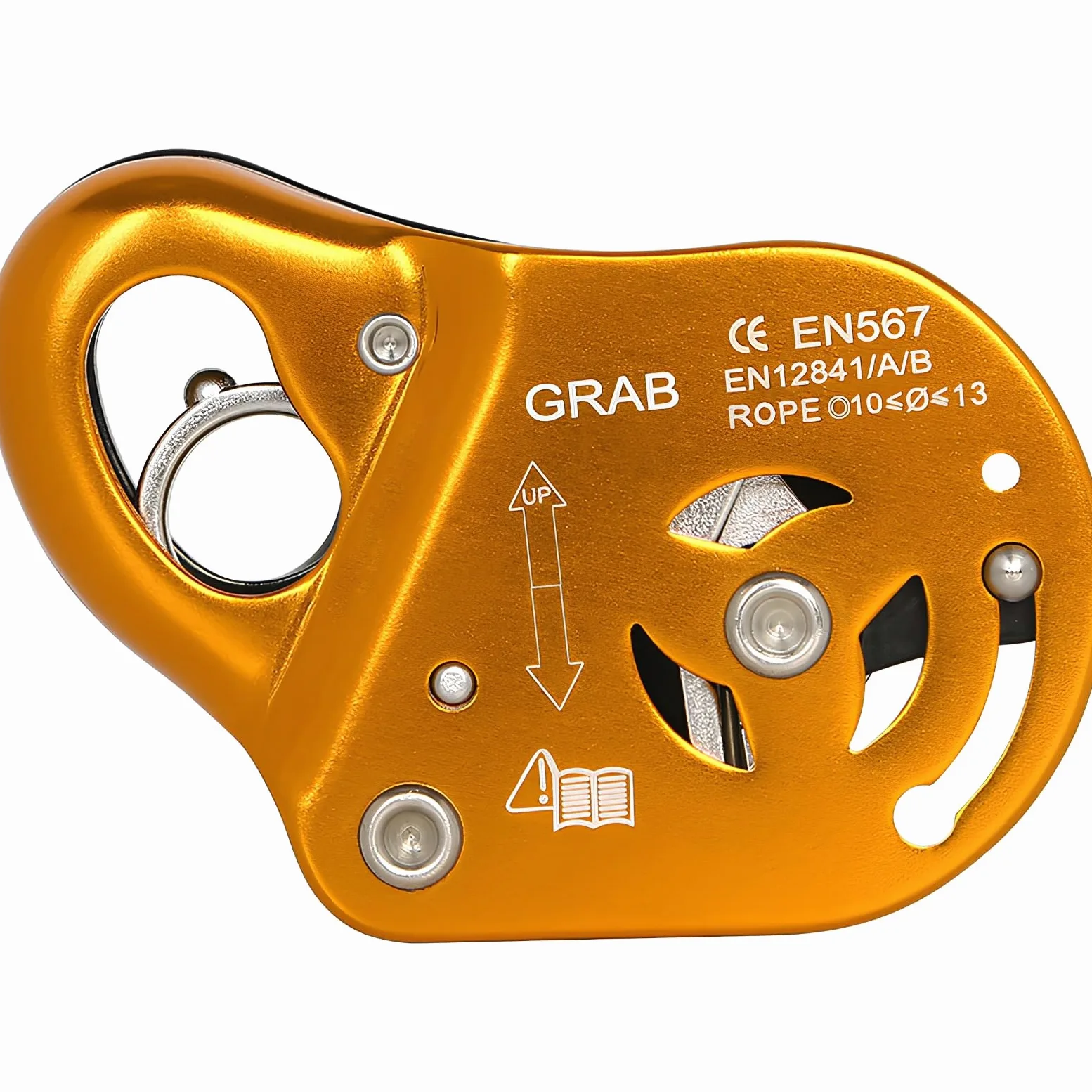 Fuerte soporte de cuerda de metal, dispositivo de seguridad de caída, textura de aleación de aluminio, adecuado para escalada de montaña segura y eficiente, mosquetón de bloqueo automático