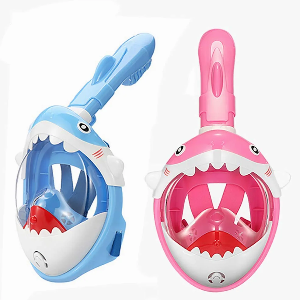 Máscara de Snorkel de Cara Completa para Niños, Máscara de Vista Panorámica de 180 Grados con Dry Top para Respiración bajo el Agua, de Silicona Líquida de Grado Alimenticio