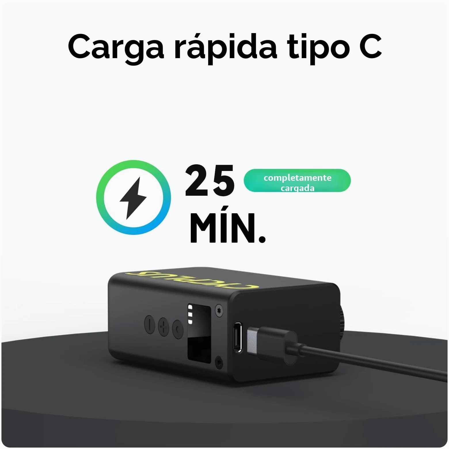 CYCPLUS Mini Bomba para Bicicleta con Manómetro, Bomba Eléctrica Compacta 120 PSI, Parada Automática, Válvulas Presta y Schrader para Bicicletas Eléctricas, MTB y de Carretera AS2 Ultra (90g)