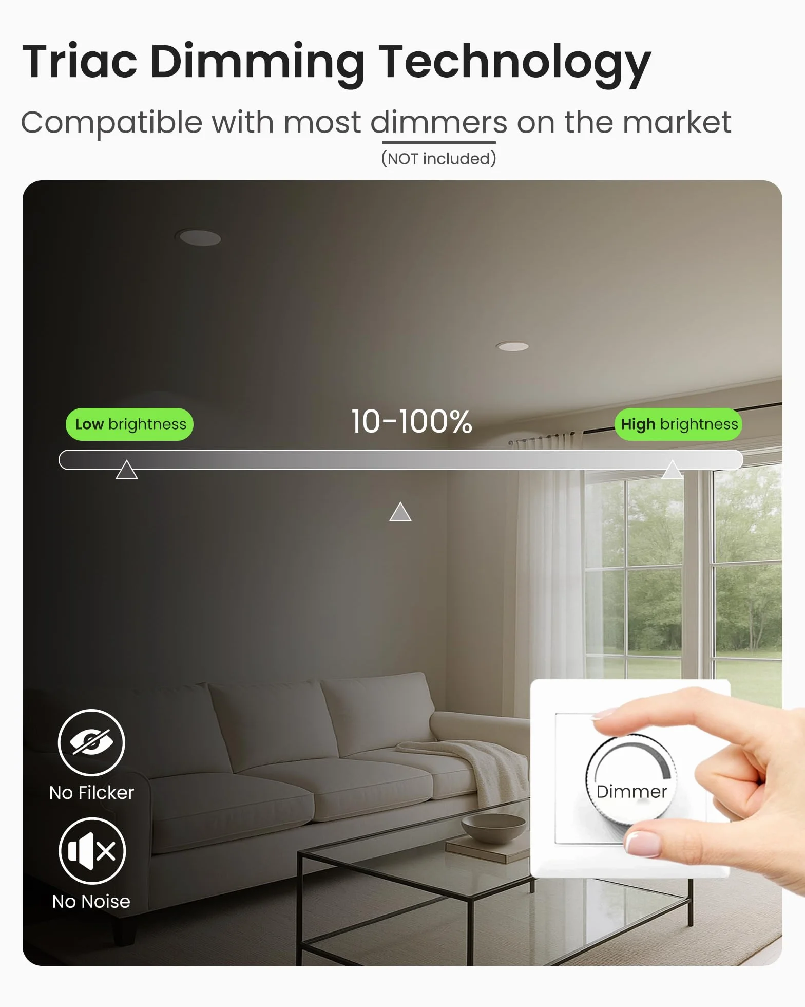 ALUSSO Downlight LED Techo Empotrable Regulable 10W IP65 3000K 4000K 5700K Ajustable φ70-80mm 12 Pack