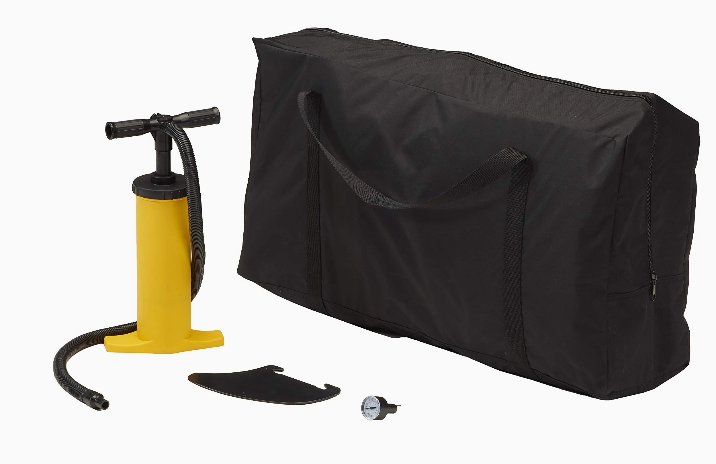 Kangui Canoa Kayak hinchable azul de 1 a 2 plazas, remo + bolsa de transporte + bomba de doble acción + kit de reparación