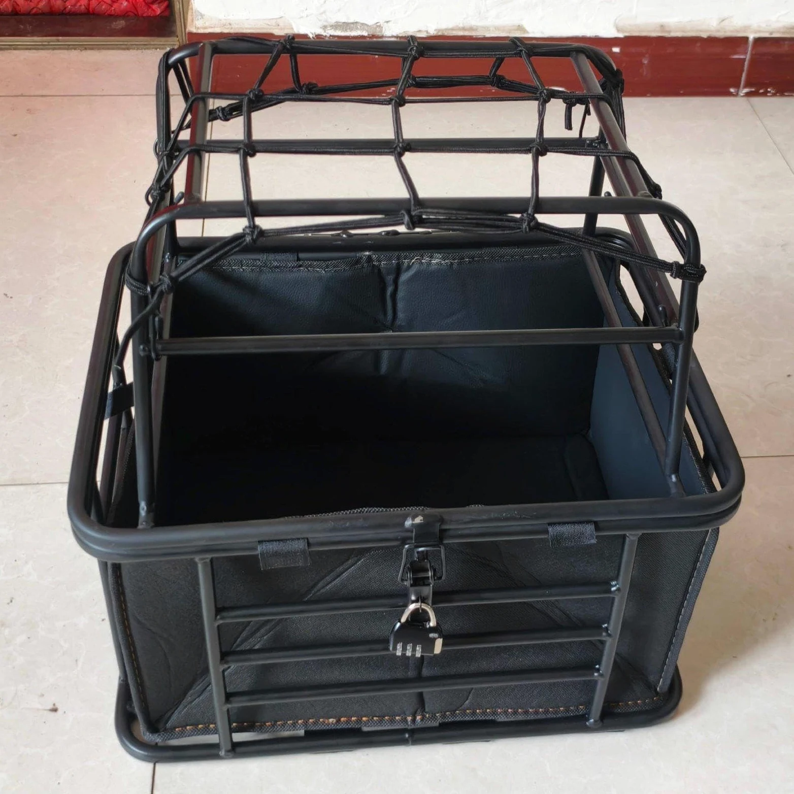 Cesta para Bicicleta para Perros con Tapa, Organizador Resistente, transportín para Perros, Cesta Almacenamiento para Bicicleta, Accesorios para