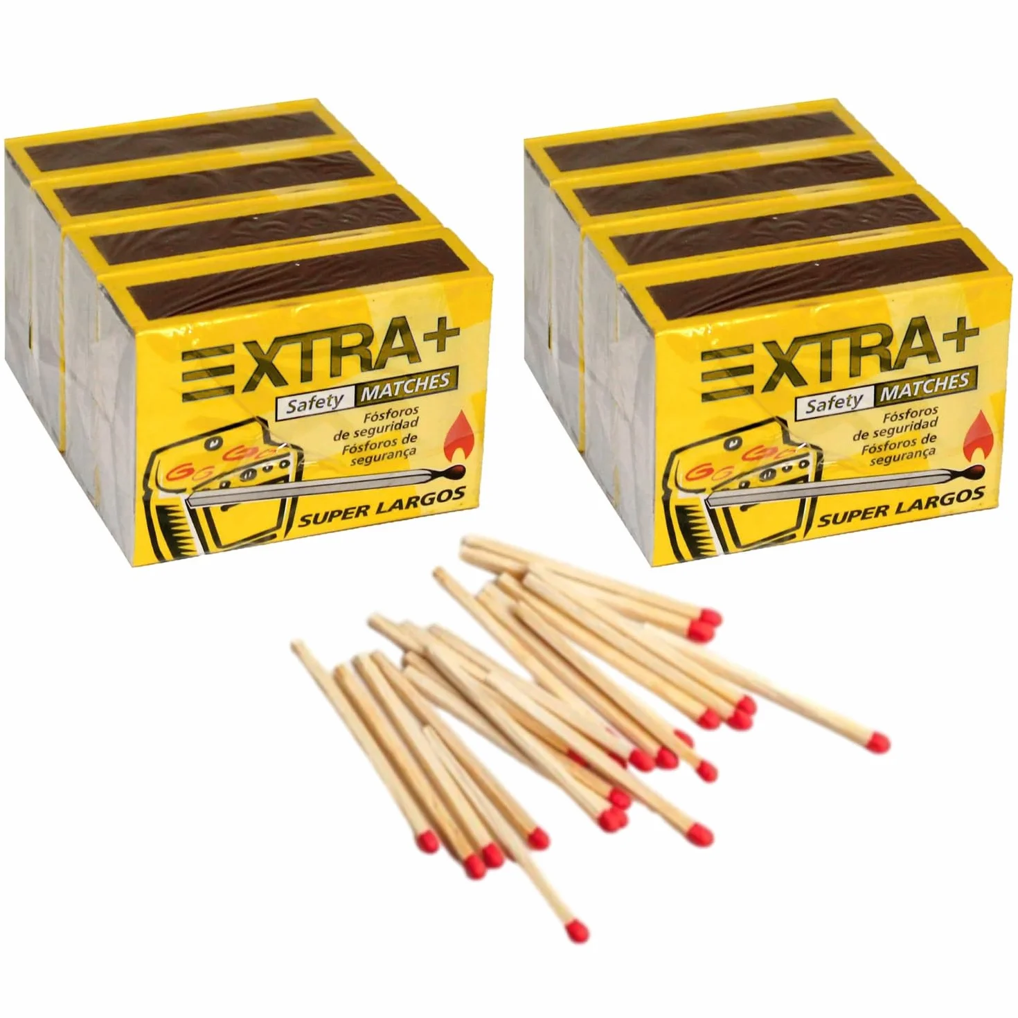 KROWN Pack de 800 Cerillas de Seguridad para Cocina, Barbacoa, Chimenea