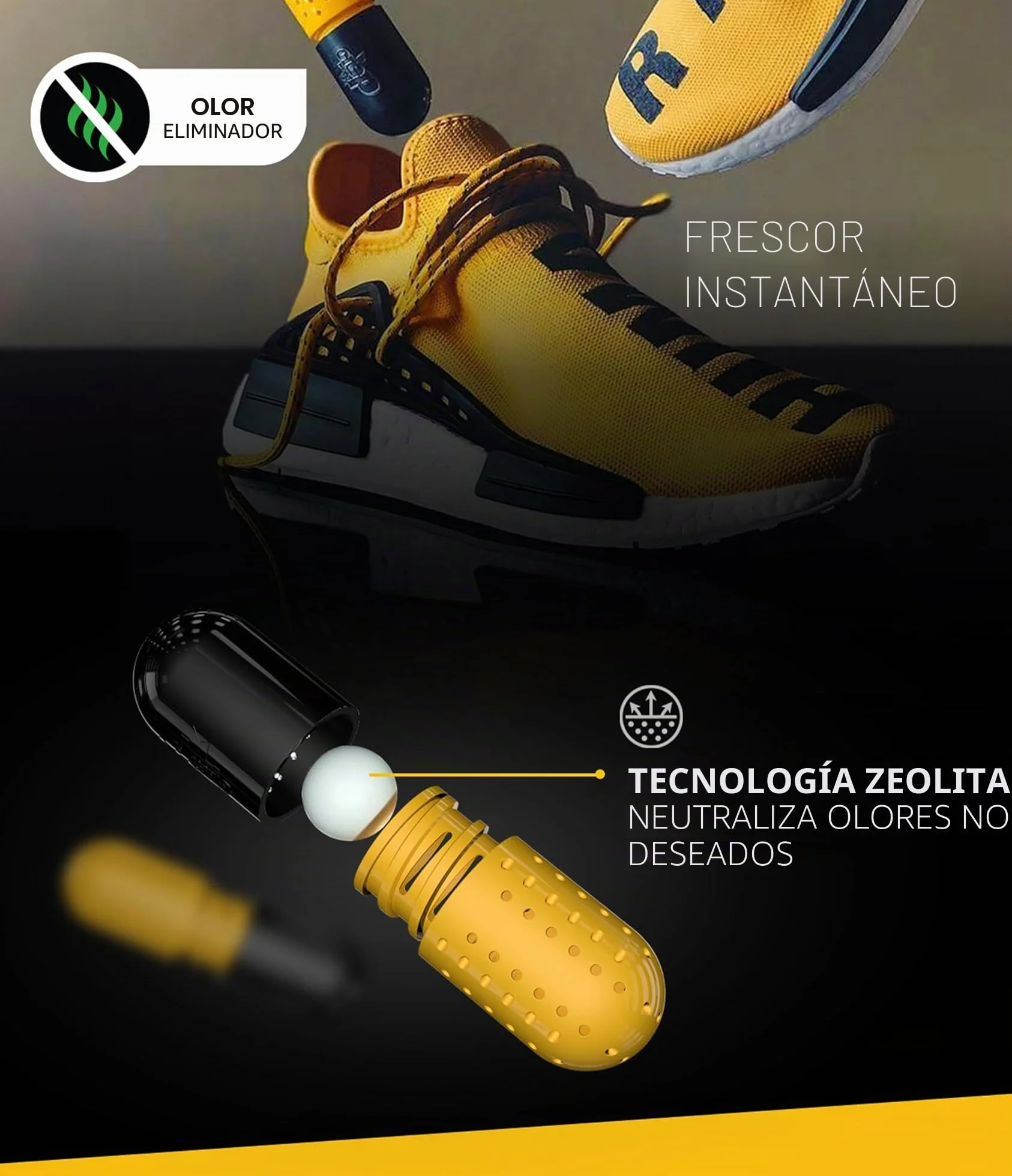 Crep Protect Pastilla refrescante Desodorante para zapatillas fragancia algodón fresco Pack de 2