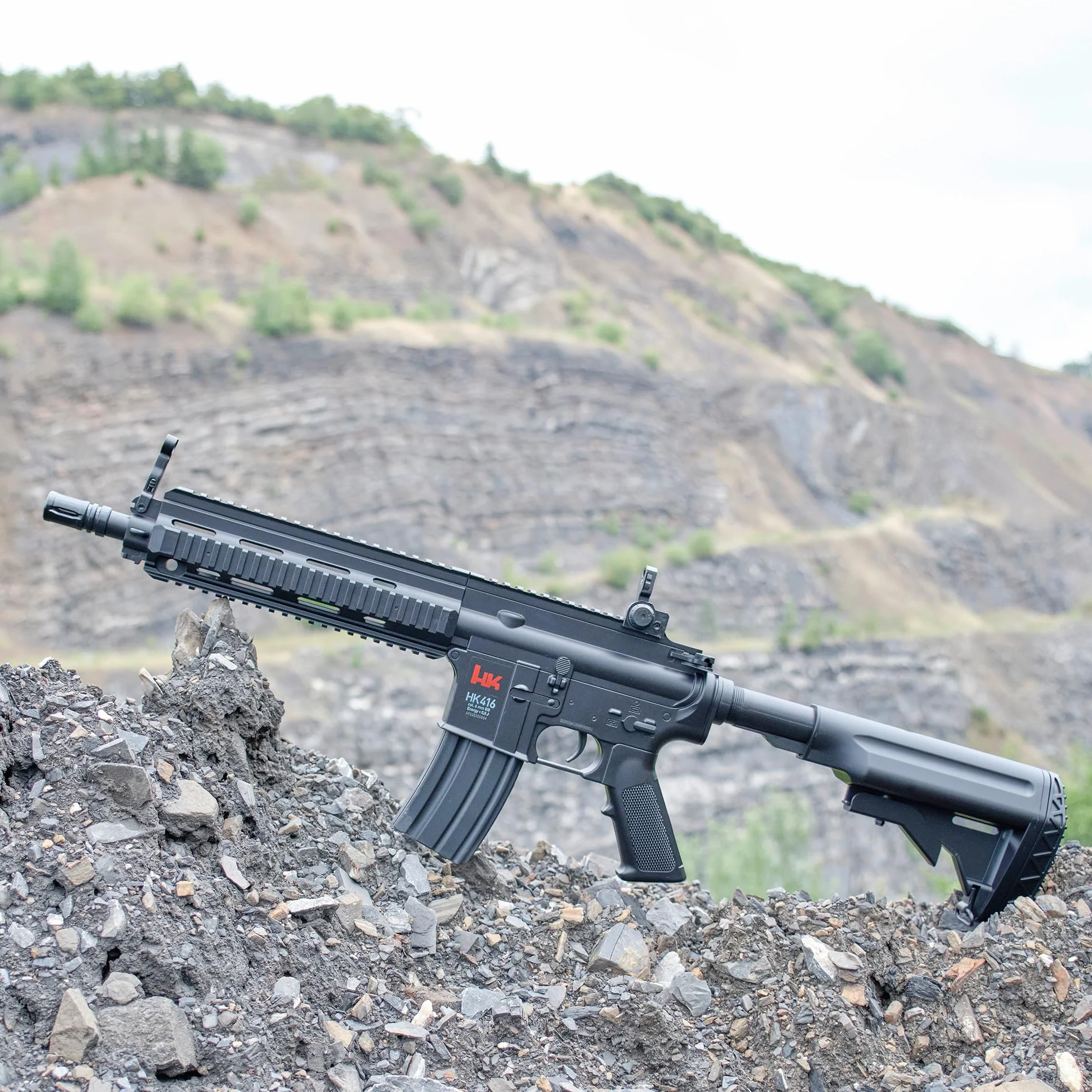 Eléctrica Airsoft - pistola rápida de fuego carabina HK 416C con las baterías, el barril de metal - espesor de 0,5 julios