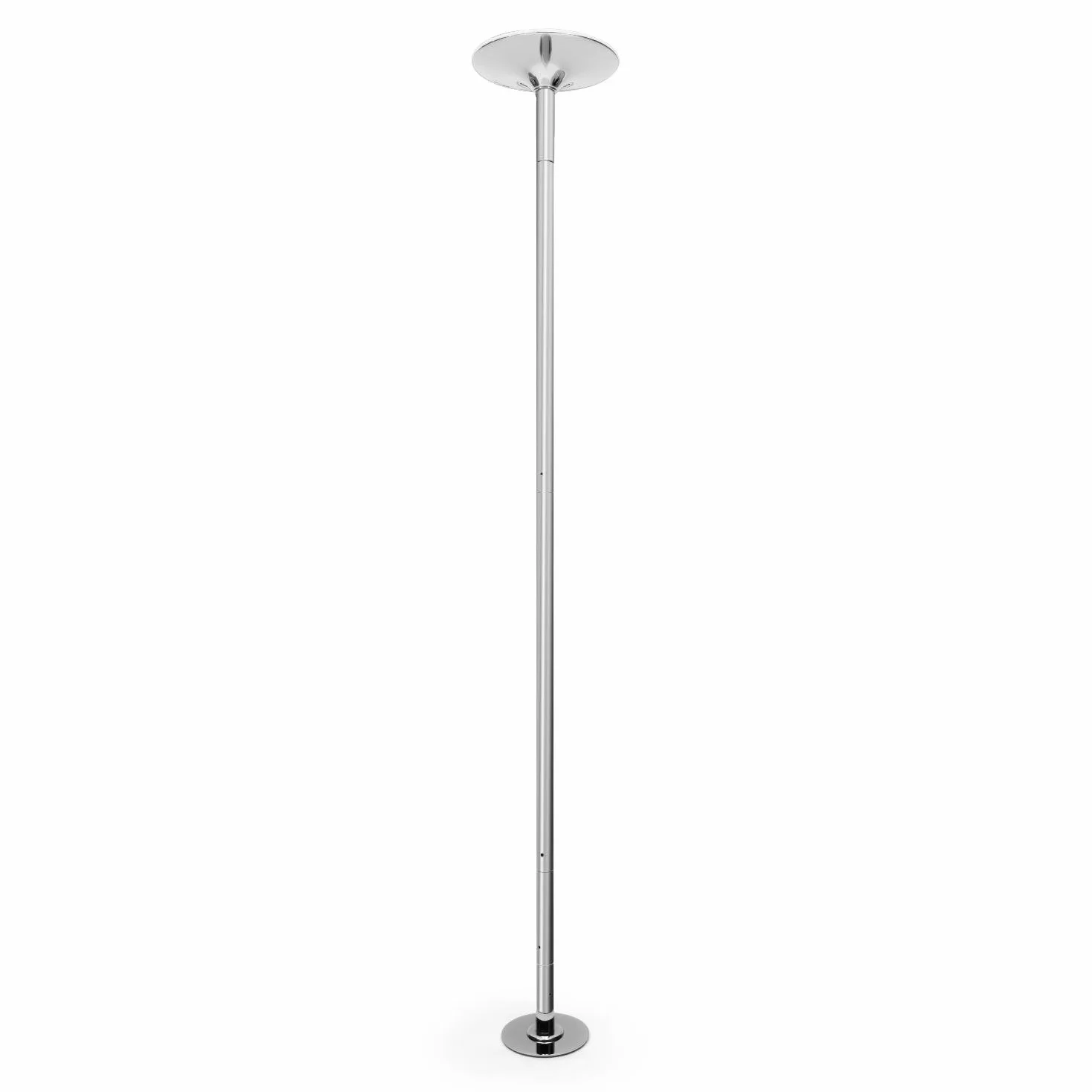 Klarfit Luxor Barra de Baile (giratoria o Fija, Desmontable, con Juego de Herramientas, Altura Ajustable hasta 2,74 m, Acero Inoxidable, resiste hasta 120 kg) - Plateado