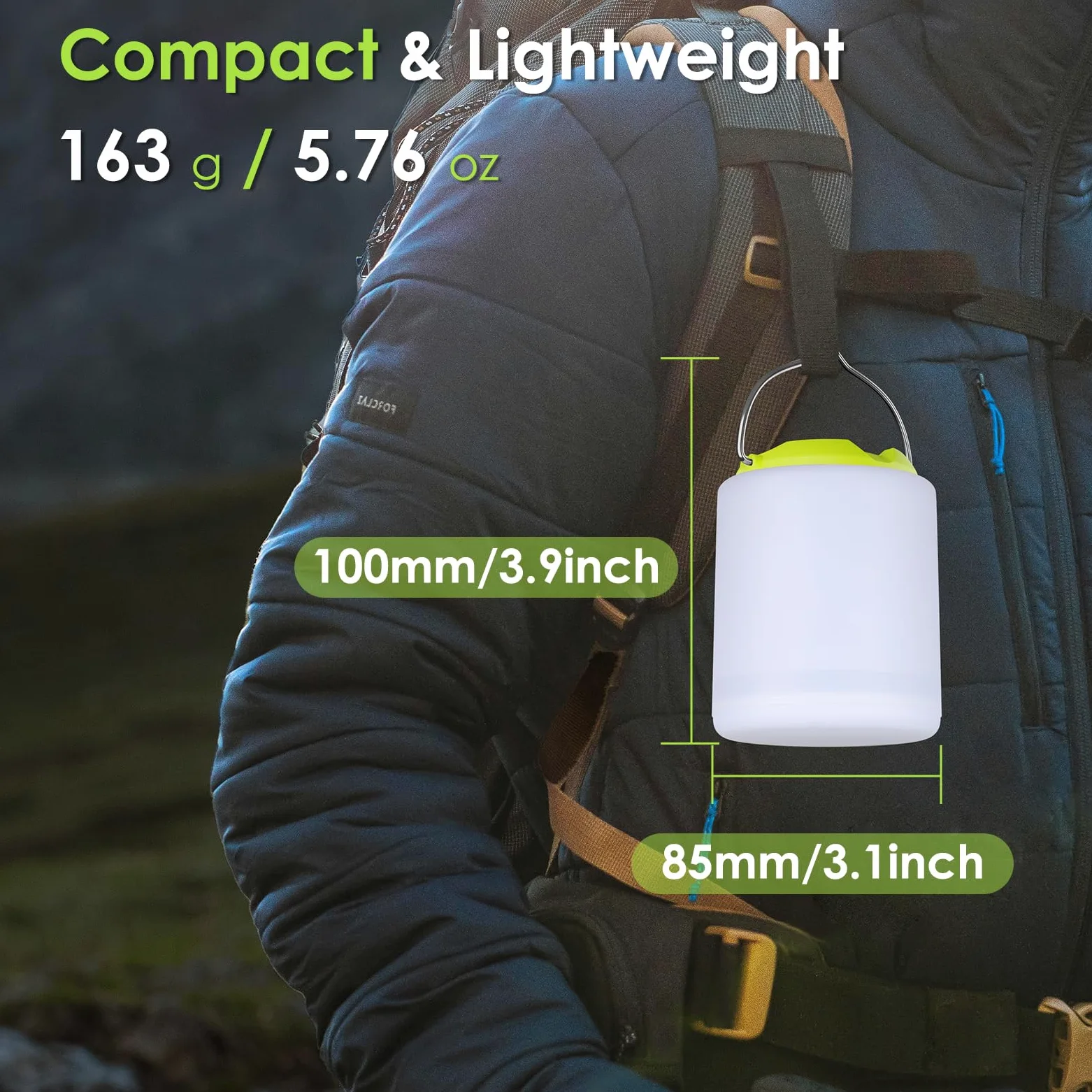 BOBKID Linterna LED de camping, luz de camping recargable, 4 modos, linternas al aire libre con 1000 lm, resistente al agua, luz de campamento de emergencia portátil para huracanes, senderismo, kits