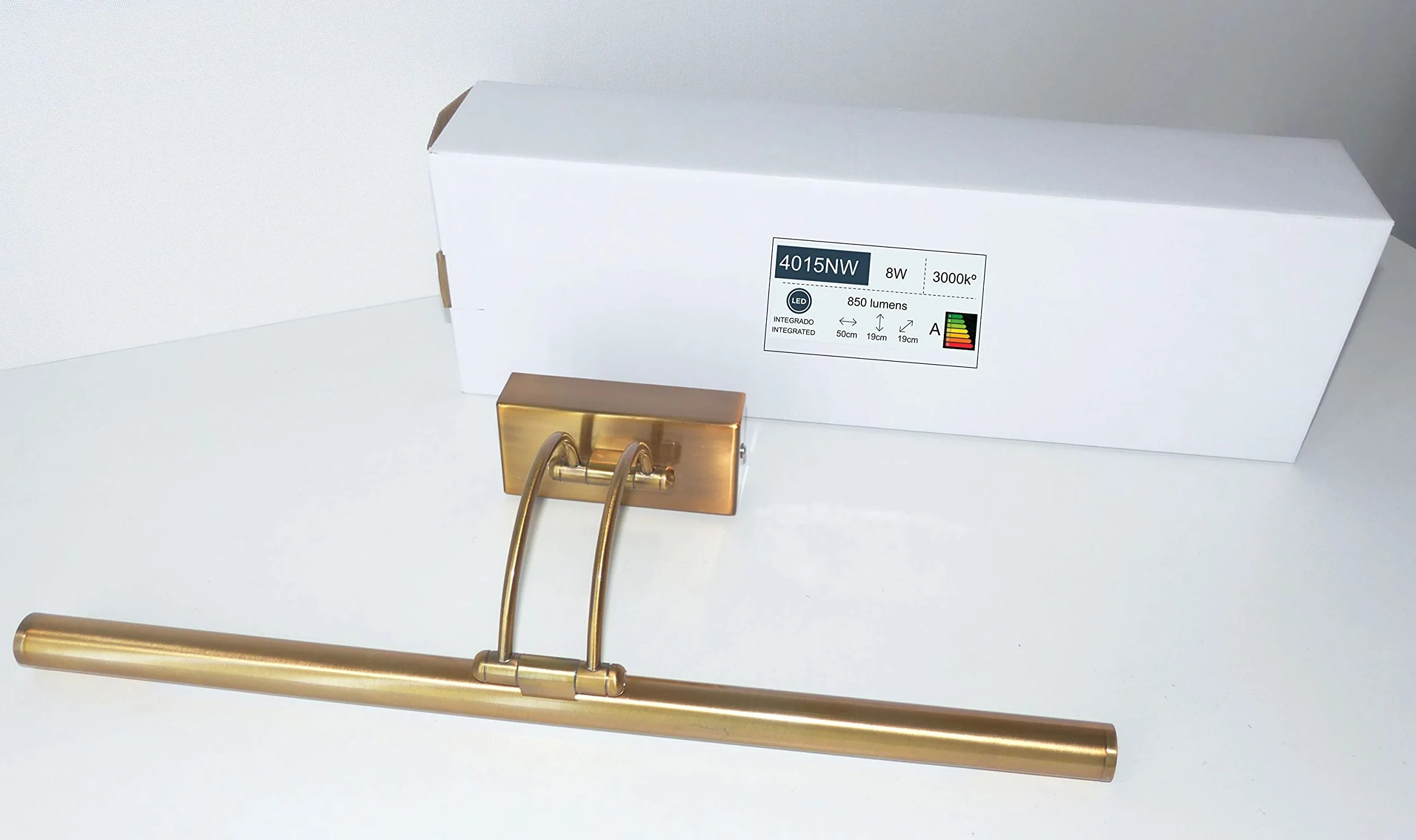 Aplique LED de pared 8W 3000K Bronce envejecido 50cm articulado giratorio