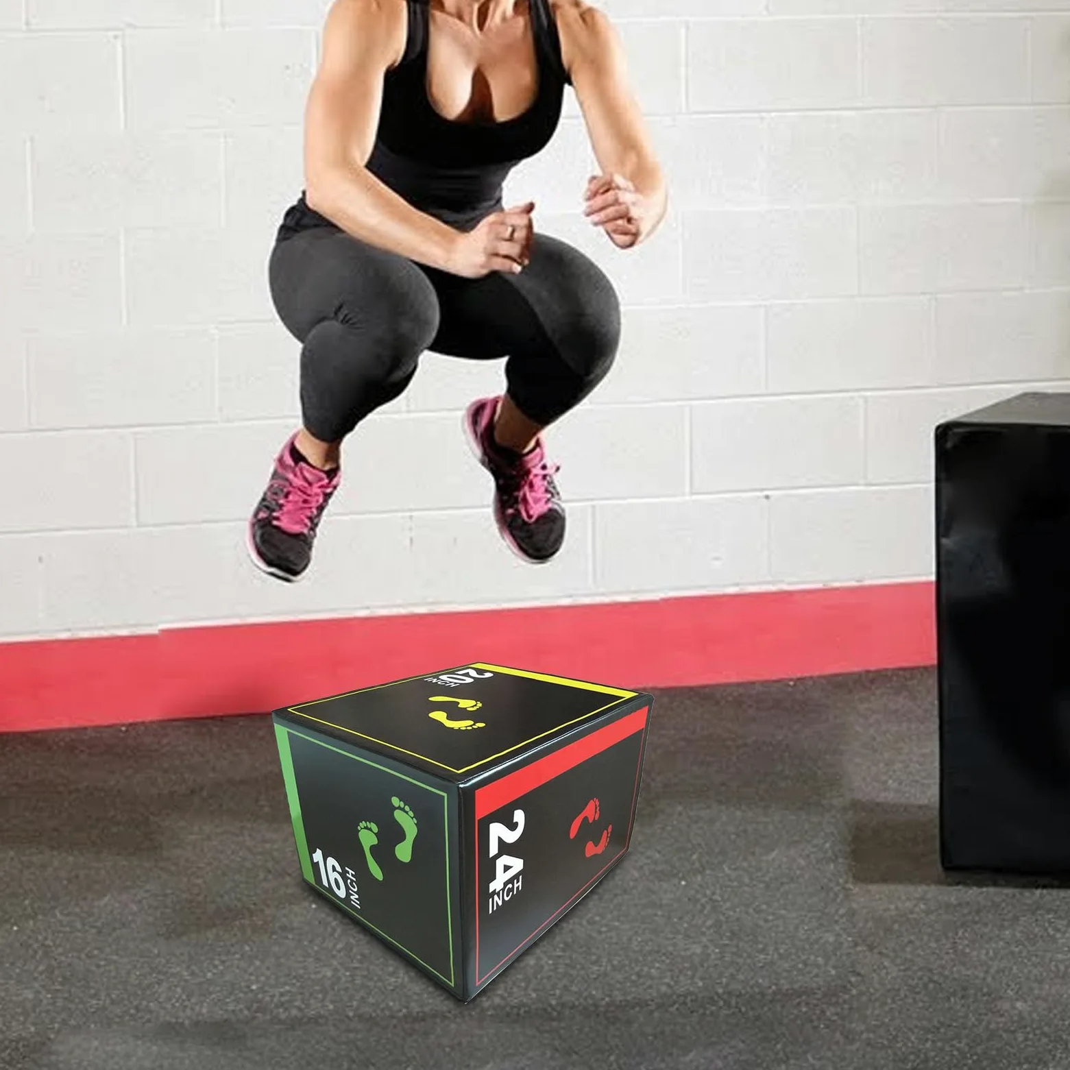 Salto de la caja de ejercicios: caja de ejercicios sin deslizamiento, Equipo de entrenamiento de equilibrio para la jóvenes jóvenes principiantes.