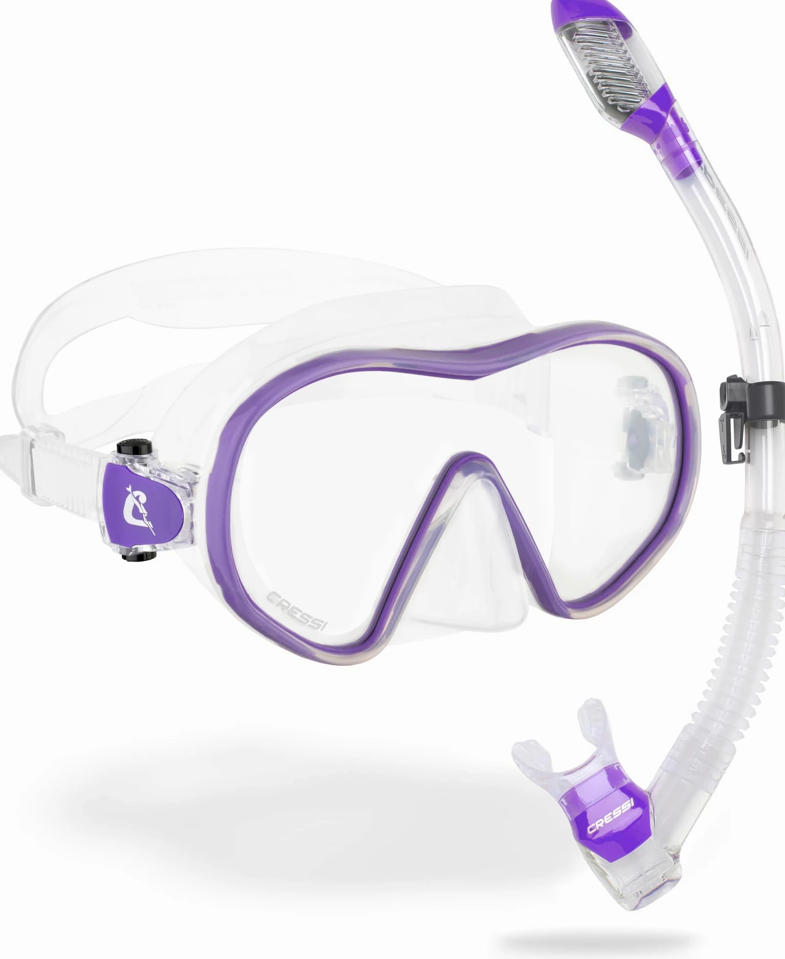 CRESSI F-Dual + Supernova Dry Combo - Juego de máscara Unisex F-Dual y Dry Snorkel para Buceo y Buceo, Talla única