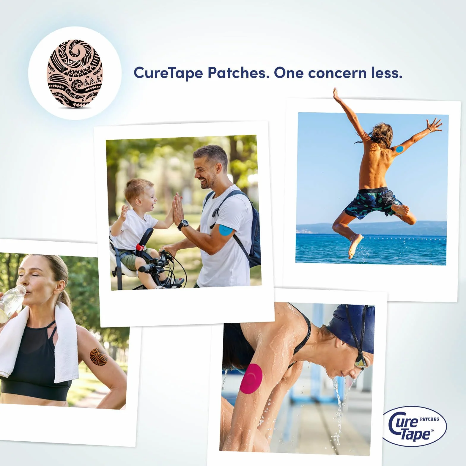 CureTape Sensor Patches Parches fijación sensores Freestyle Libre Dexcom Medtronic Guardian TÜV Tattoo