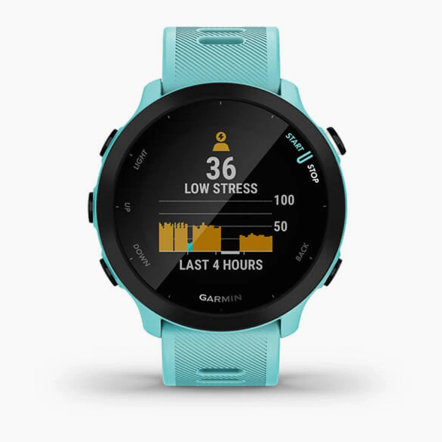 Garmin Forerunner 55, reloj de correr GPS - Aqua (Reacondicionado)