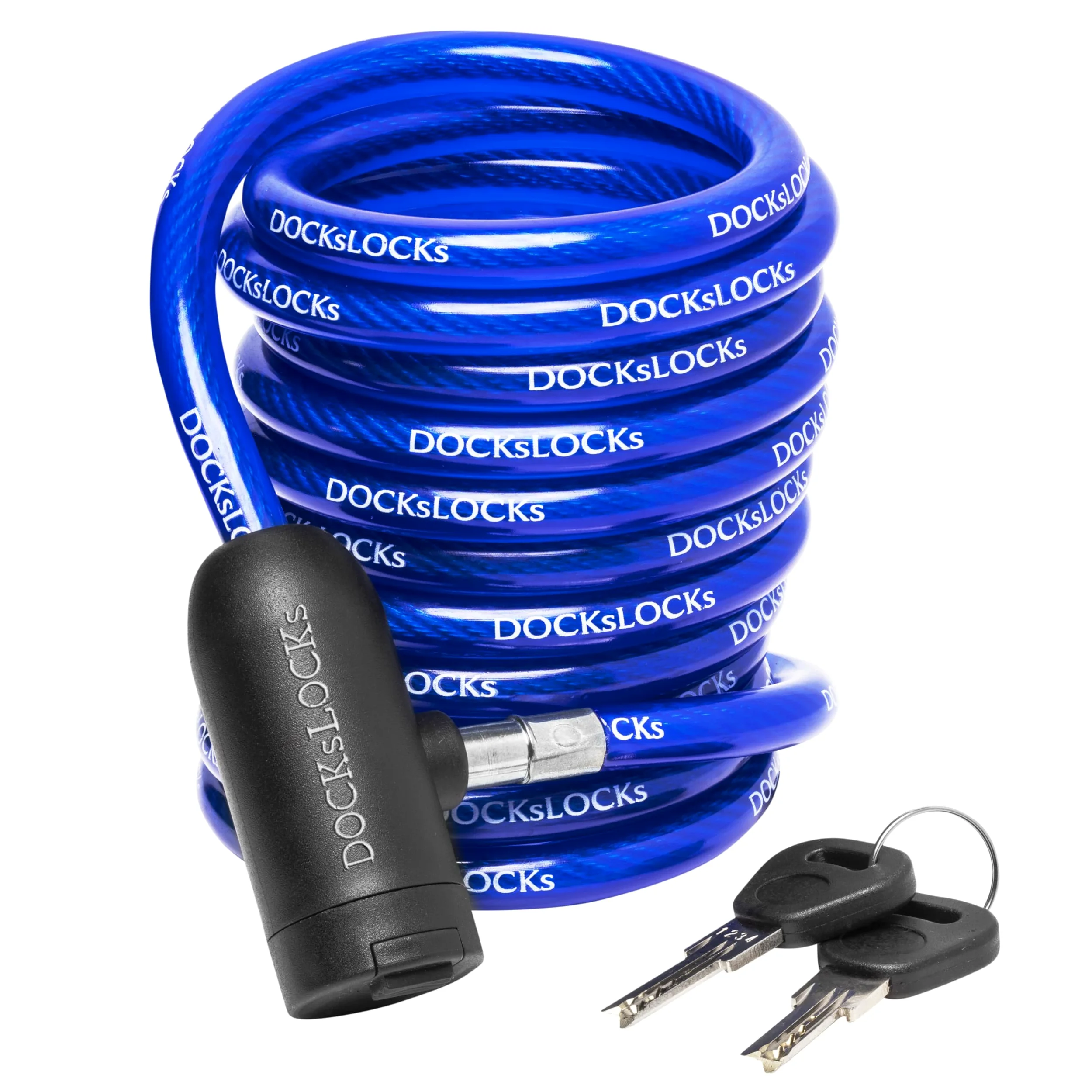 DocksLocks Cable de seguridad en espiral con cerradura de llave, protección antirrobo multiusos resistente a la intemperie para kayak, bicicleta, paddleboard, scooter, equipo, bicicletas y más de 10