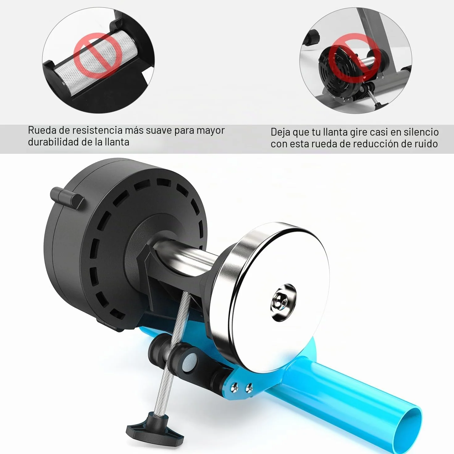 Sportneer Rodillo de entrenamiento para bicicleta – Rodillo magnético para bicicleta de 26 – 28 pulgadas y 700 C de liberación rápida, base de rueda delantera con 6 niveles de resistencia para montar