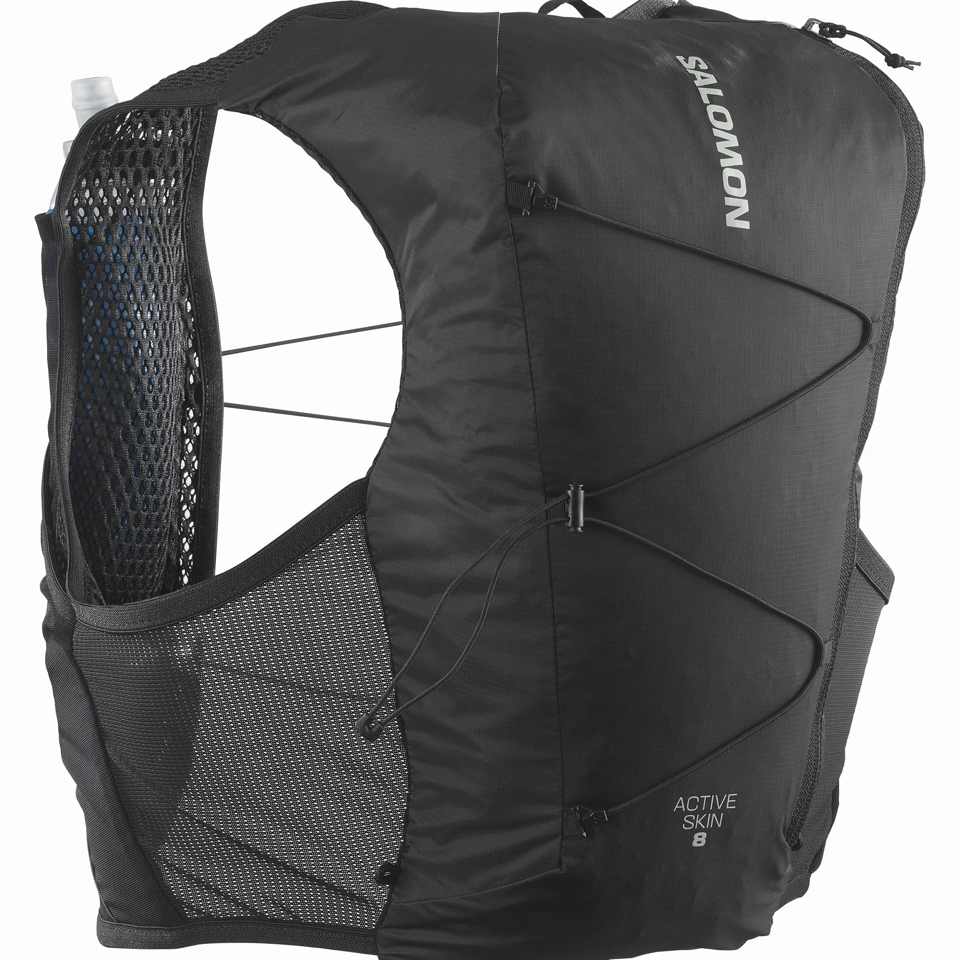 Salomon Active Skin 8 Chaleco de Hidratación Trail Running Senderismo Trail Running Senderismo MTB Unisexo con frascos de hidratación incluidos, Hidratación Sencilla, Ajuste preciso