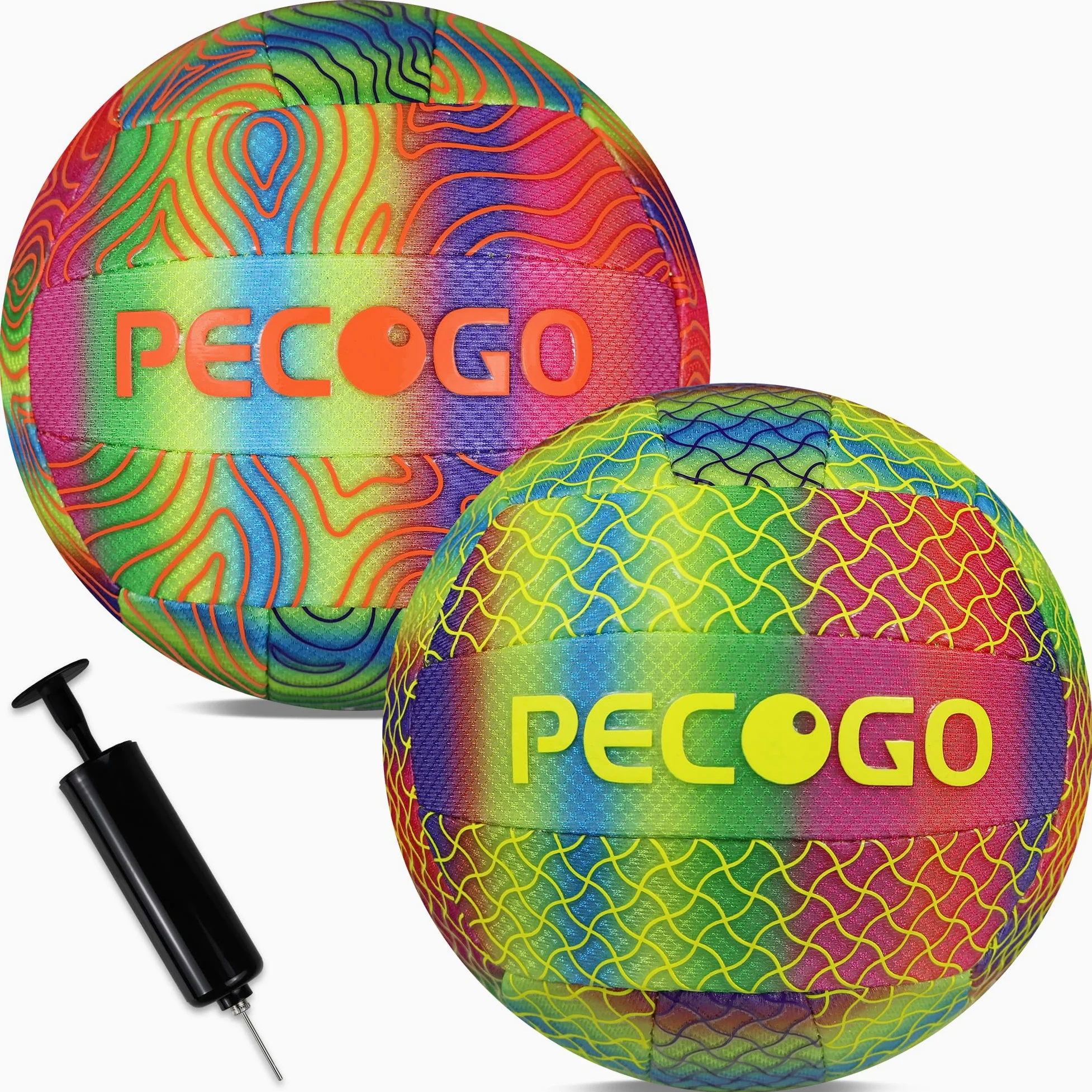 Balón de voleibol impermeable tamaño 5, perfecto para piscina, juegos de interior y exterior, duradero, ligero y fácil de usar para principiantes, adolescentes y adultos (paquete de 2 con bomba