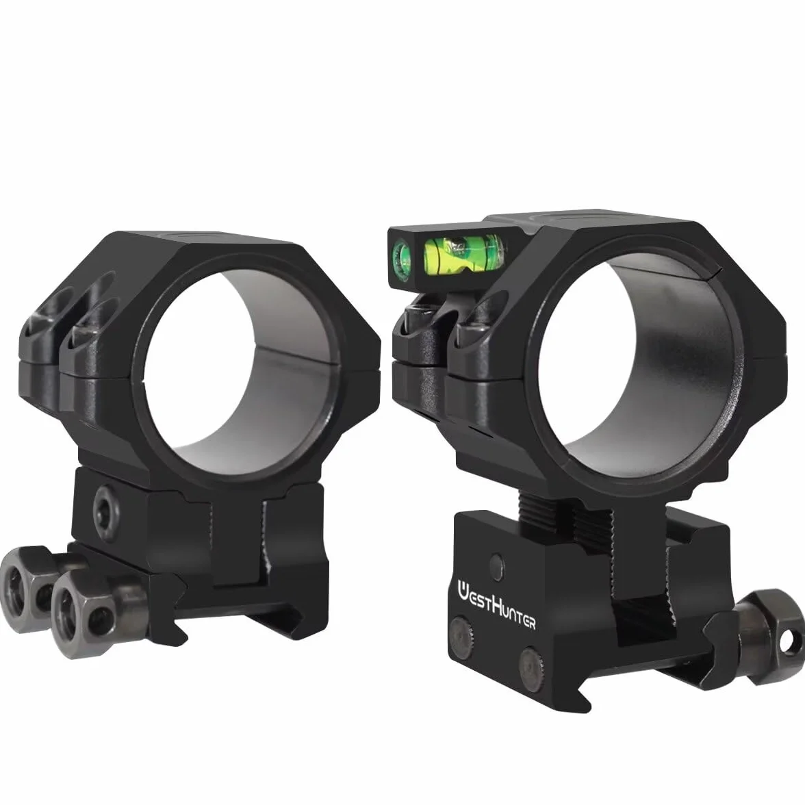 Anillas da Mira Telescópica Picatinny WestHunter Optics Precision, Montura de Mira Ajustable en Altura para Tubo de 34 mm, Únicamente para Actividades Deportivas | Black