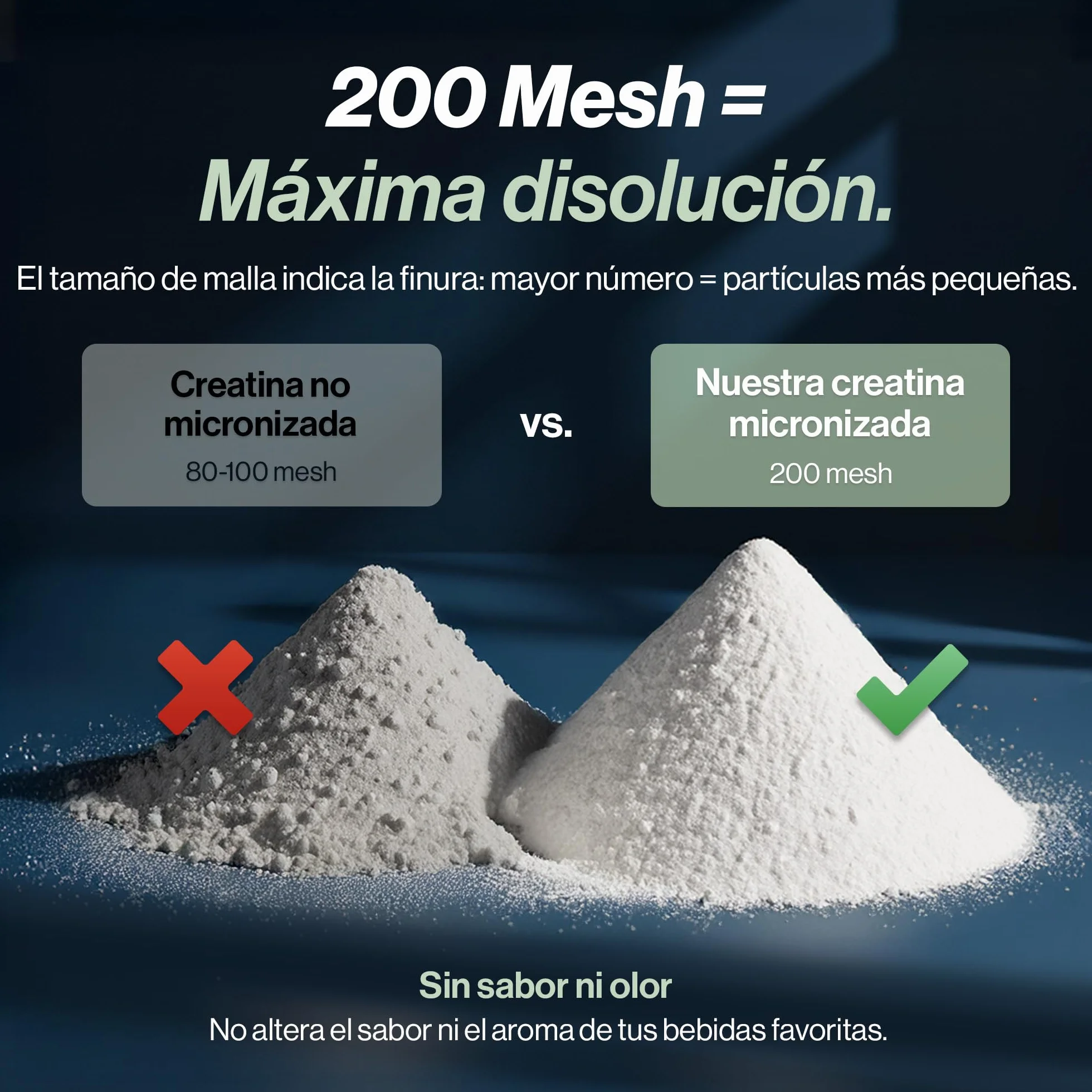 Creatina Monohidratada Polvo 500g, 5 Meses, 100% Pura, Sin Sabor, Micronizada 200 Mesh, Soluble, 147 Porciones, Vegana, Sin Gluten