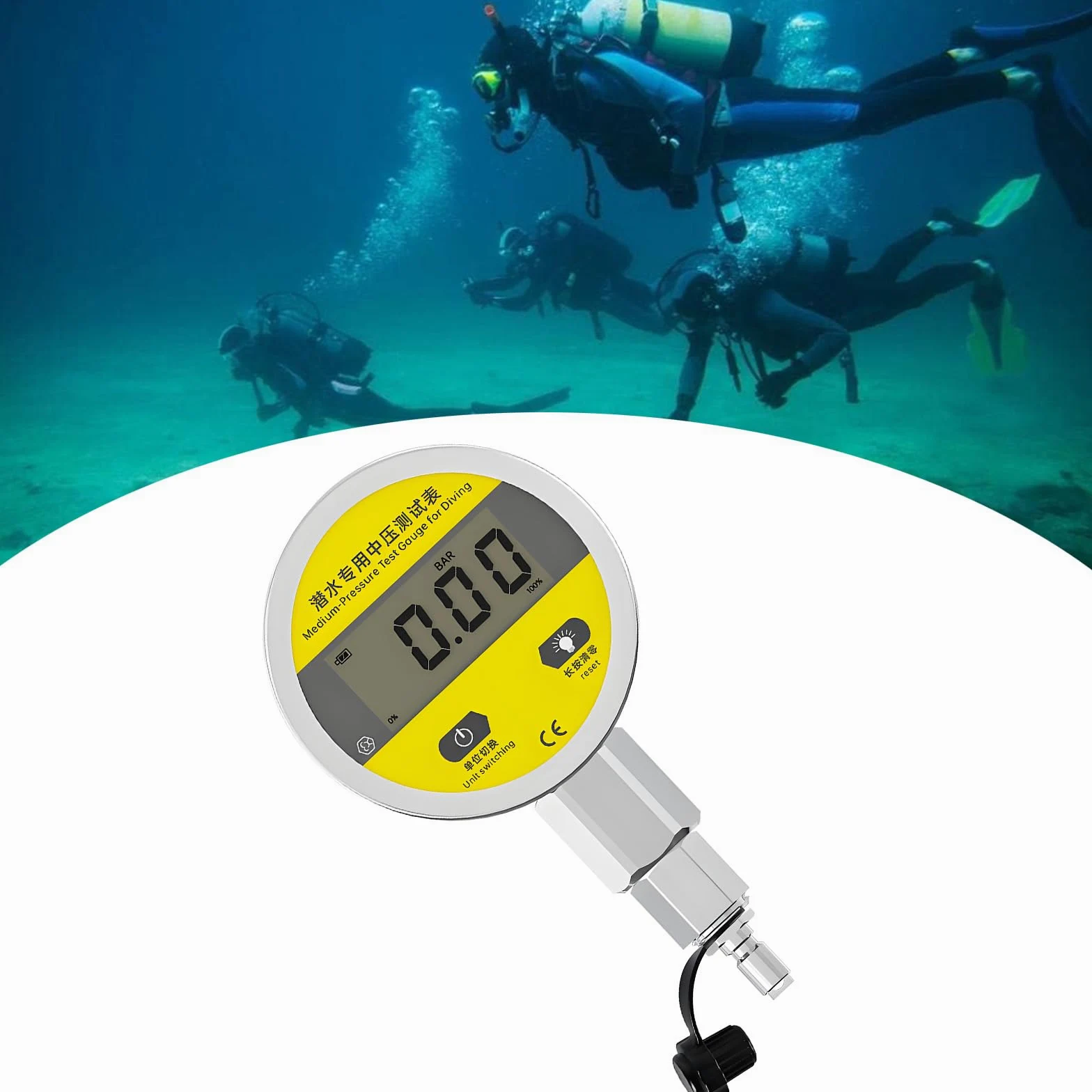Precisely Scubas - Instrumento de presión de buceo, monitor subacuático, instrumento de buceo profesional, monitor submarino