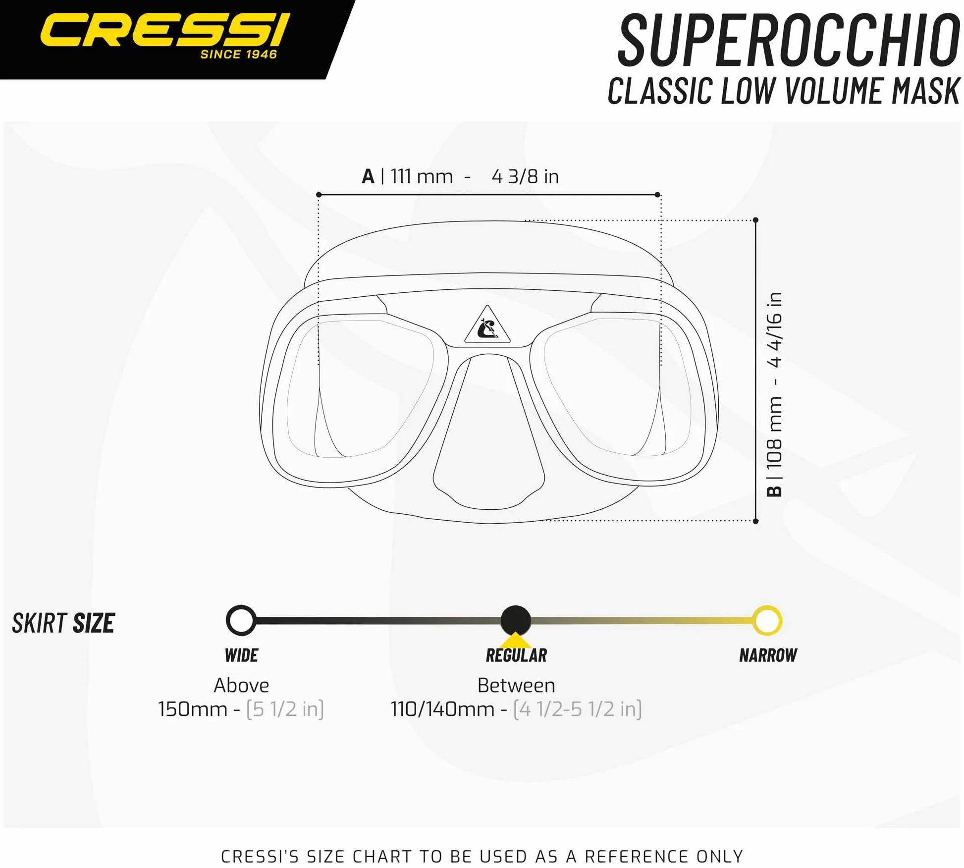 Cressi Tauchmaske Superocchio - Gafas/Máscara de Buceo (Perfil bajo, bajo Volumen)
