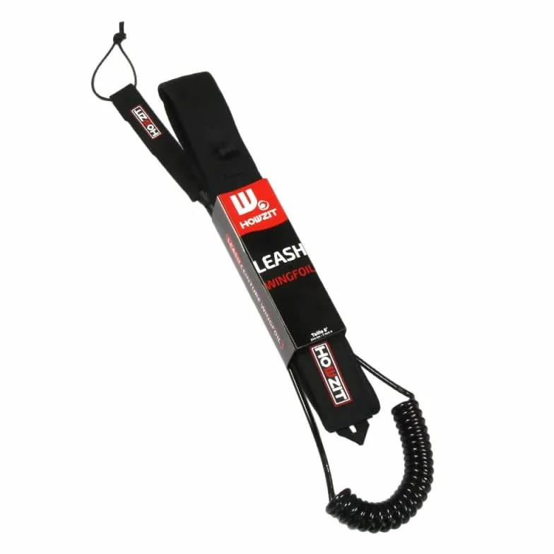 Leash DE WINGFOIL Cinturón Coil Howzit Negro