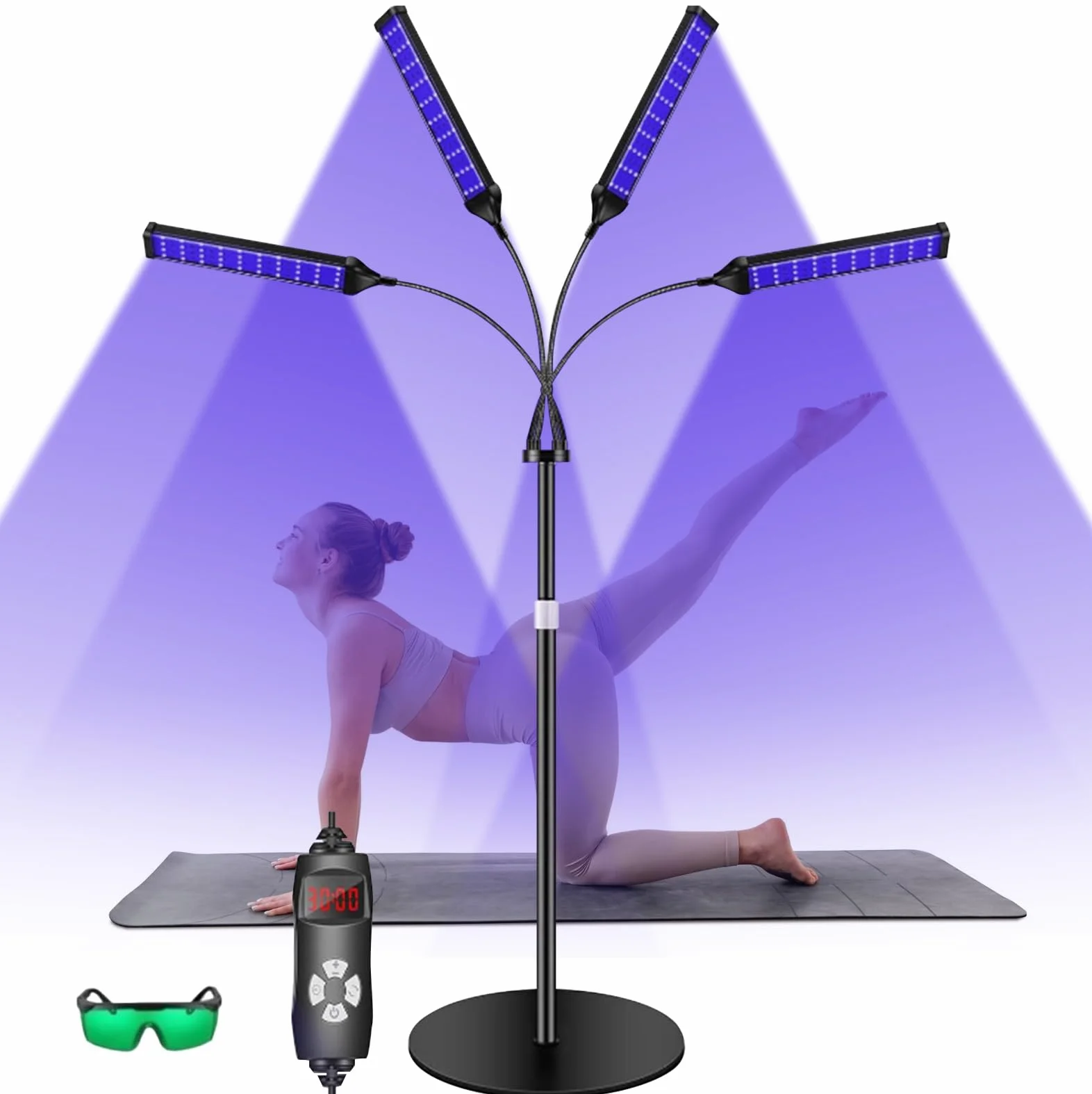 Solarium para el hogar lámpara de bronceado 660nm 850nm 420 LED 5 niveles brillo 3 modos altura ajustable