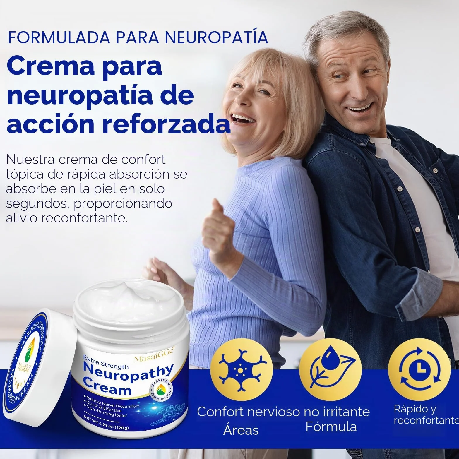 Crema para Neuropatía 120g Alivio Dolor Nervioso Reduce Hormigueo Entumecimiento con Árnica Aloe Vera y Vitamina B6