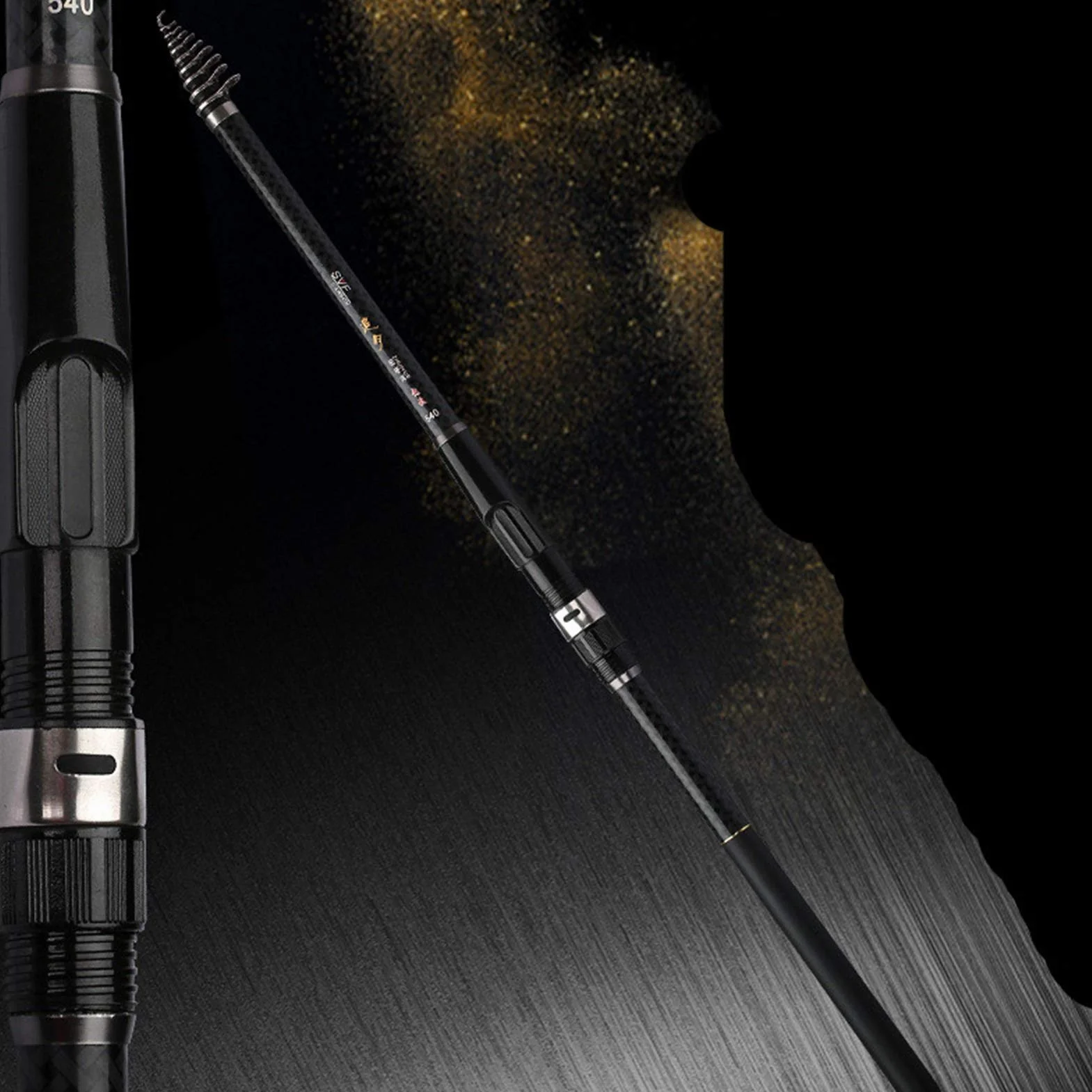 CañAs De Pescar Varilla de Pesca de Roca de Carbono 3.6m 4.5m 5.4m 6,3m 7.2m Barra Telescópica Barra de Pesca de mar Telescópica Rodilla de Hilado Ultraligero Duro CañA De Pescar