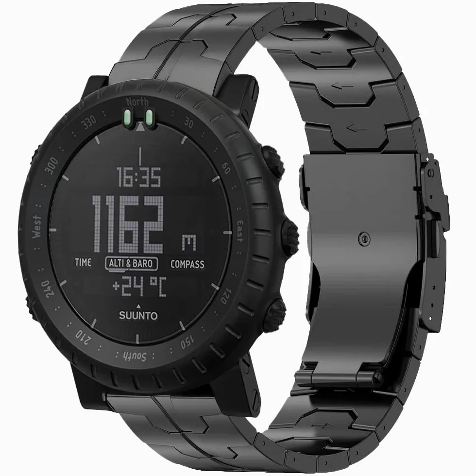Correa de titanio compatible con Suunto Core, pulseras de repuesto de metal de titanio con hebilla segura compatible con Suunto Core Smart Watch para hombre, ligera