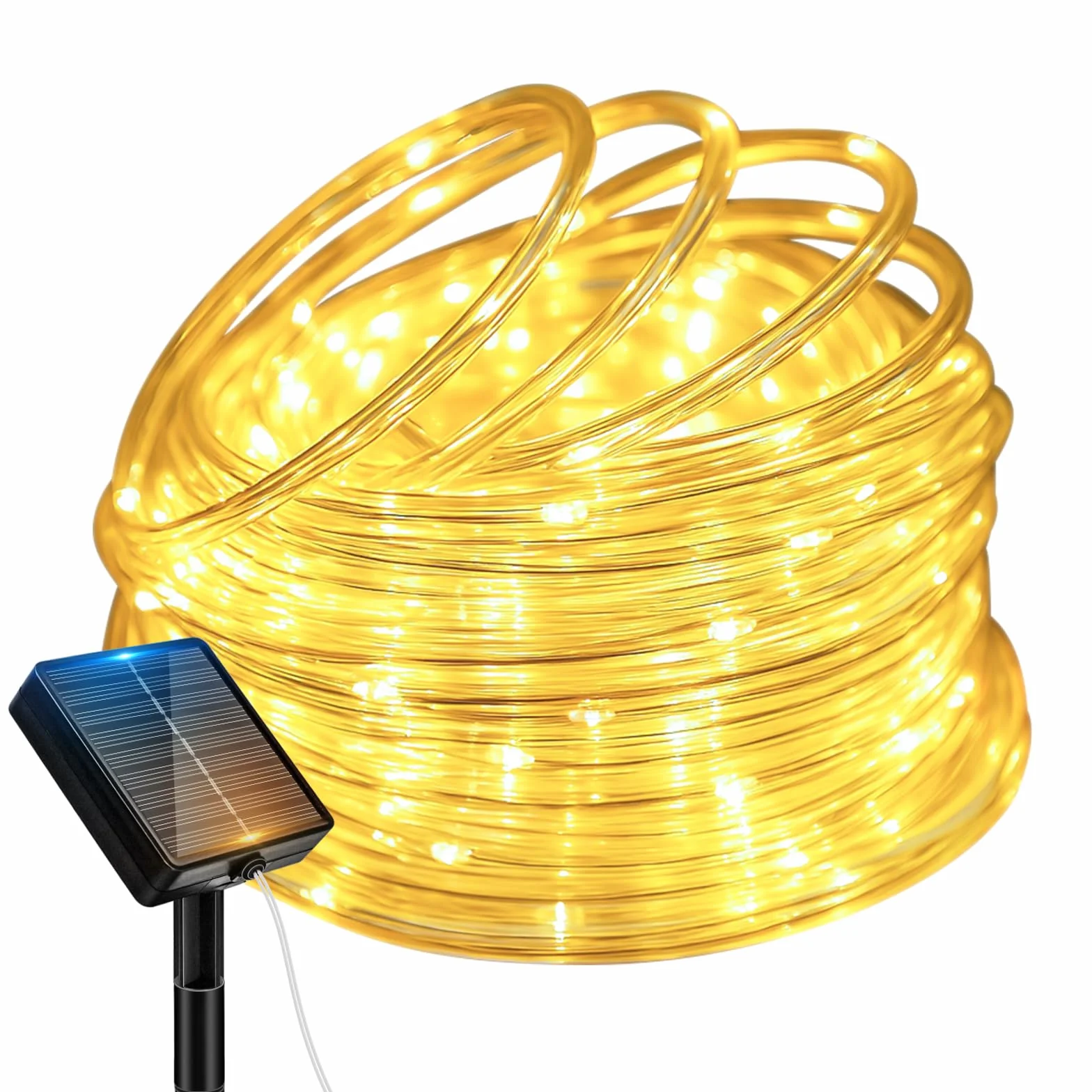 Btfarm Manguera de luces solares para exteriores 10 m 100 LED IP65 8 modos