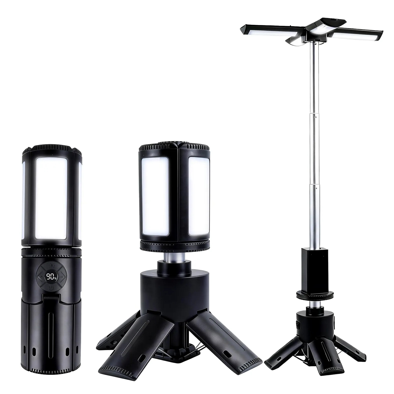 aiGear Luces telescópicas de camping, luces de camping recargables con soporte, 14000 mAh, linternas plegables de camping, linternas portátiles IPX5 impermeables para camping, senderismo, pesca, uso