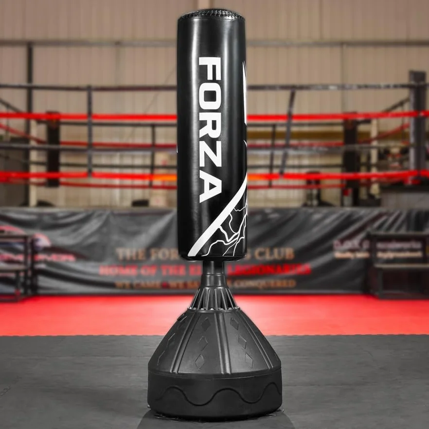FORZA Saco de Boxeo Independiente 1,8m | Cuero de Microfibra Resistente con dianas numeradas para Entrenamiento de Boxeo, Kickboxing y MMA