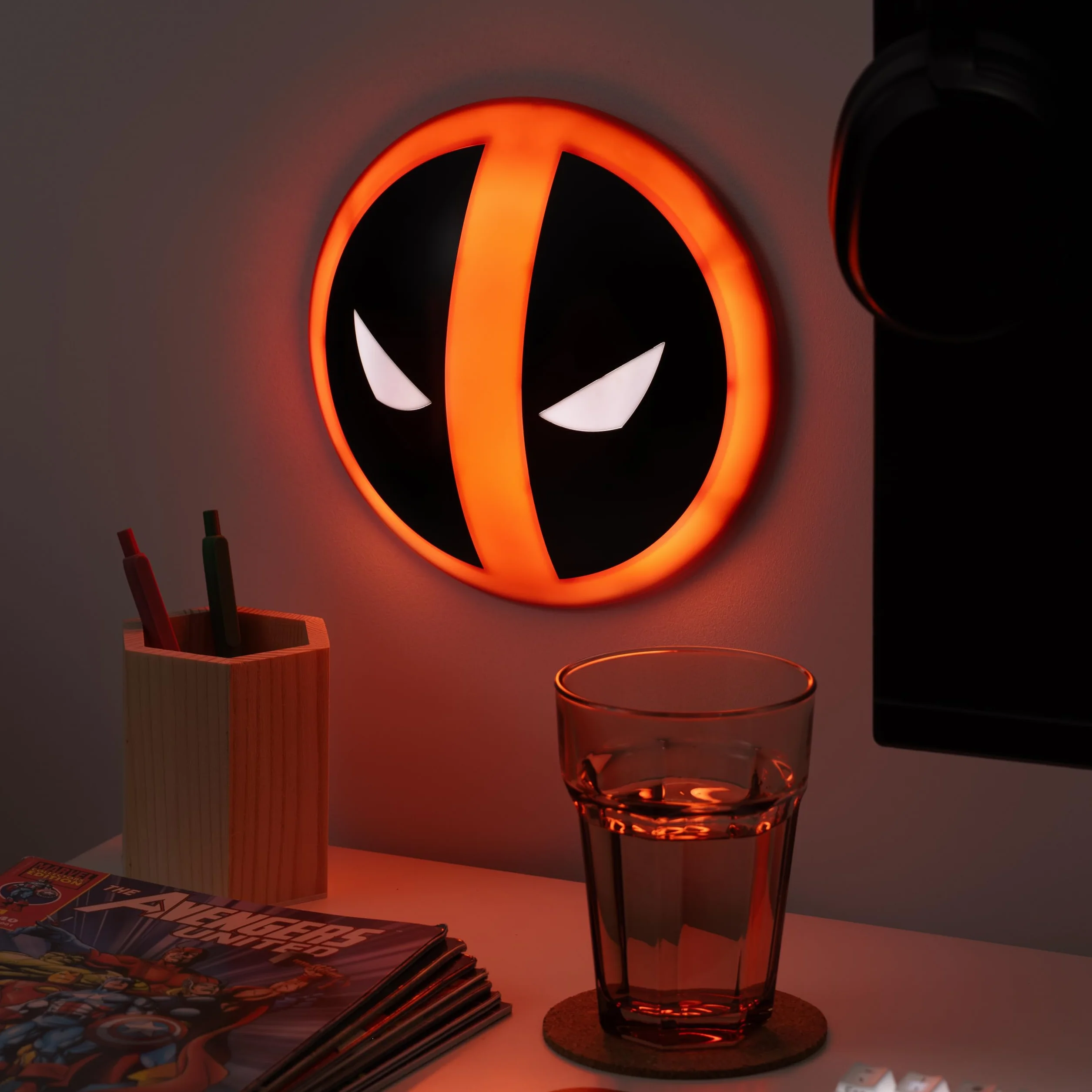 Lámpara Logo Deadpool Luz de Escritorio Oficial Toque Regalo Fans Marvel