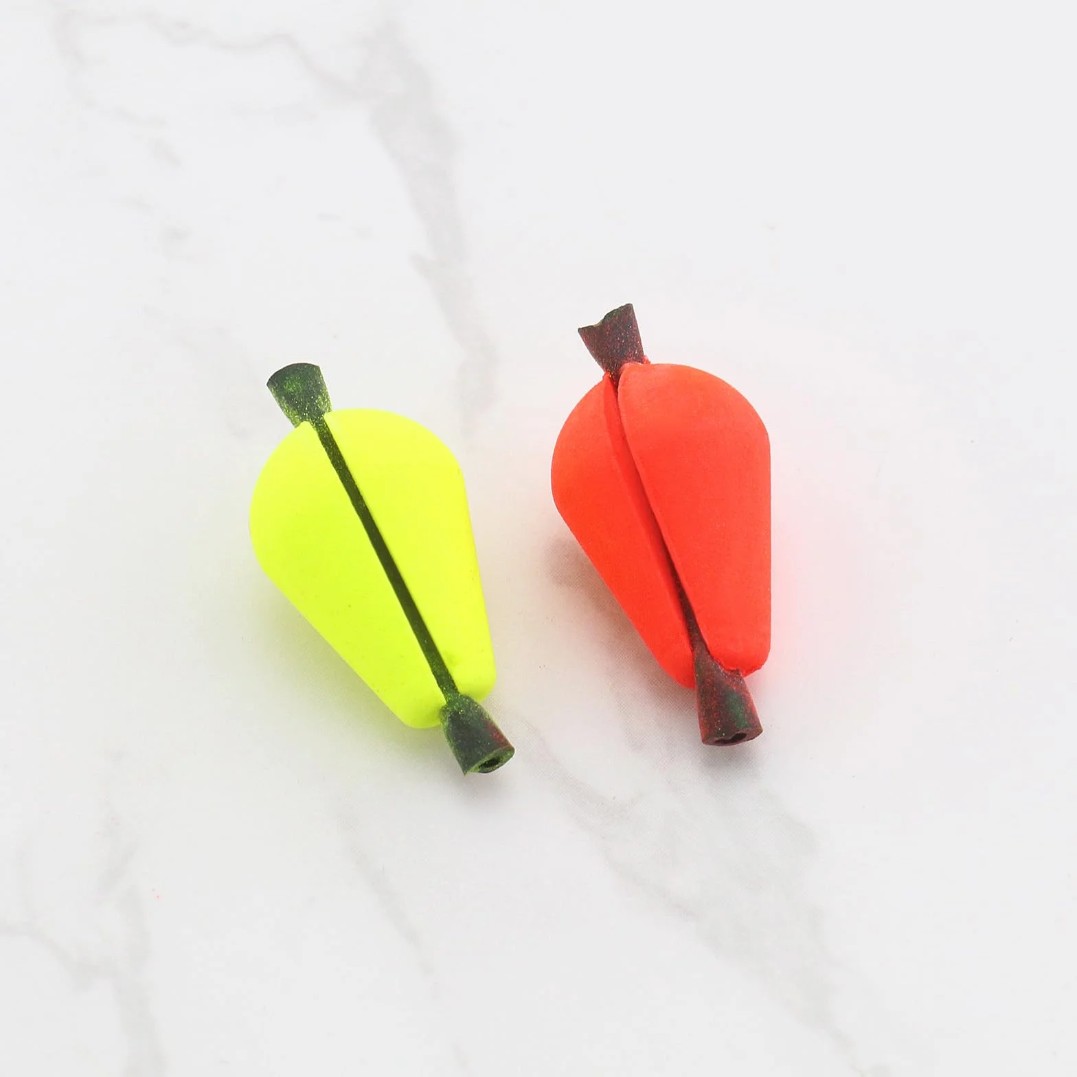 Create idea 20 Piezas Flotador de Espuma para Pesca con Mosca Indicador de Huelga Indicador de Gota de Agua Accesorio Fluorescente Amarillo Y Naranja Y Rojo