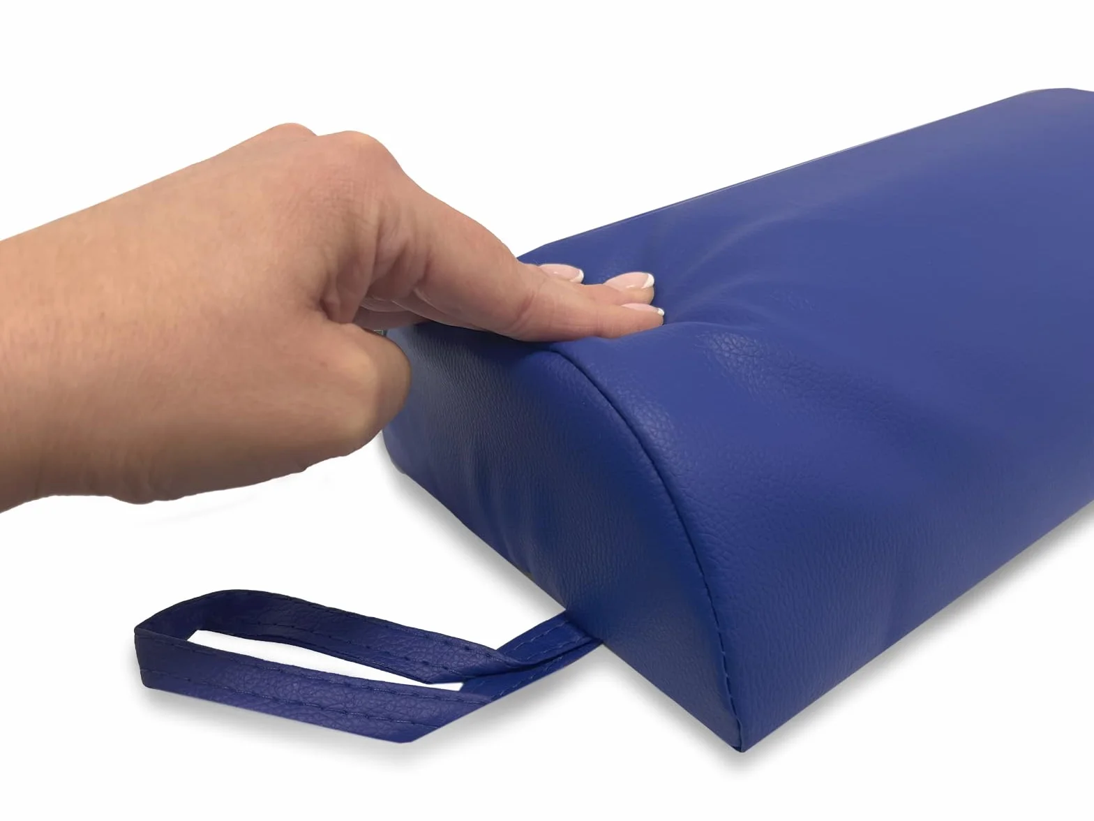 QUIRUMED Cojín Medio Cilindro 30x18 cm Blanco Ergonómico Polipiel Espuma Masaje Fisioterapia