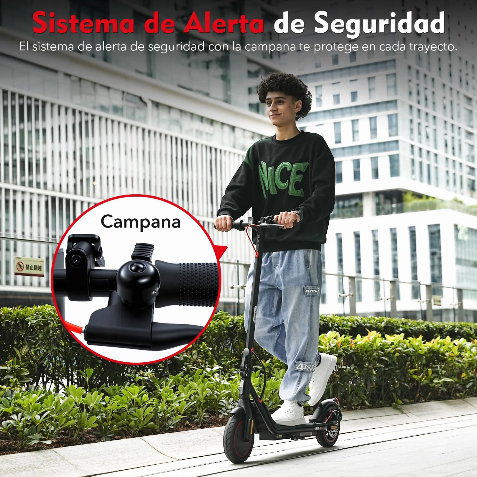 iScooter 8.5" Patinete Eléctrico Adultos Homologado DGT, 500W Motor, Autonomía De 20-25 KM, Máxima 25KM/H, Timbre, App, Frenado Doble, Plegable, Carga 120 KG, 13 KG