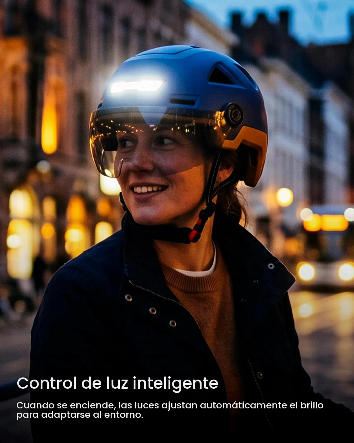 ILM Casco Patinete Electrico Adulto Casco Bicicleta Homologado NTA-8776 CPSC CE con Luz LED Intermitentes & Freno con Visera para Hombre Mujer Modelo E3-12LS,Negro Mate,L/XL