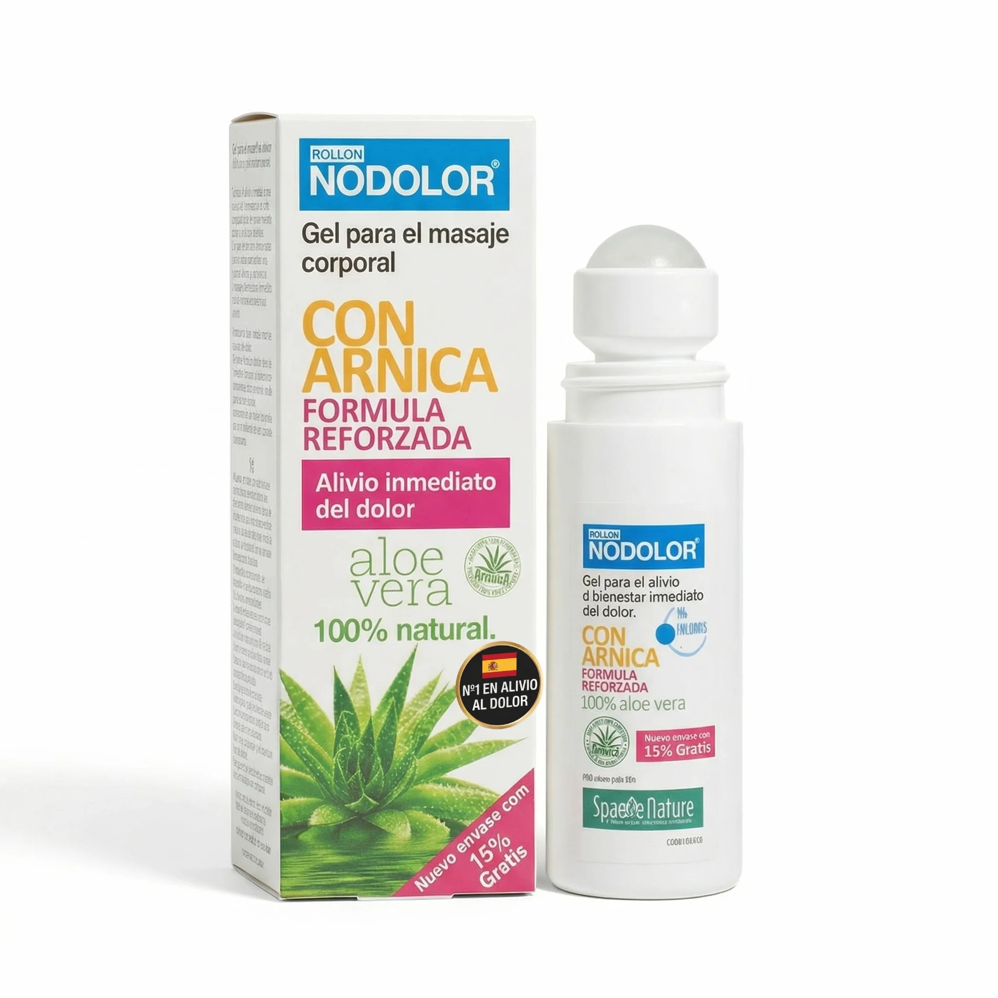 Spa Nature Rollon NoDolor-Gel Alivio Inmediato Dolor Músculos Articulaciones Árnica Aloe Vera 70 ml