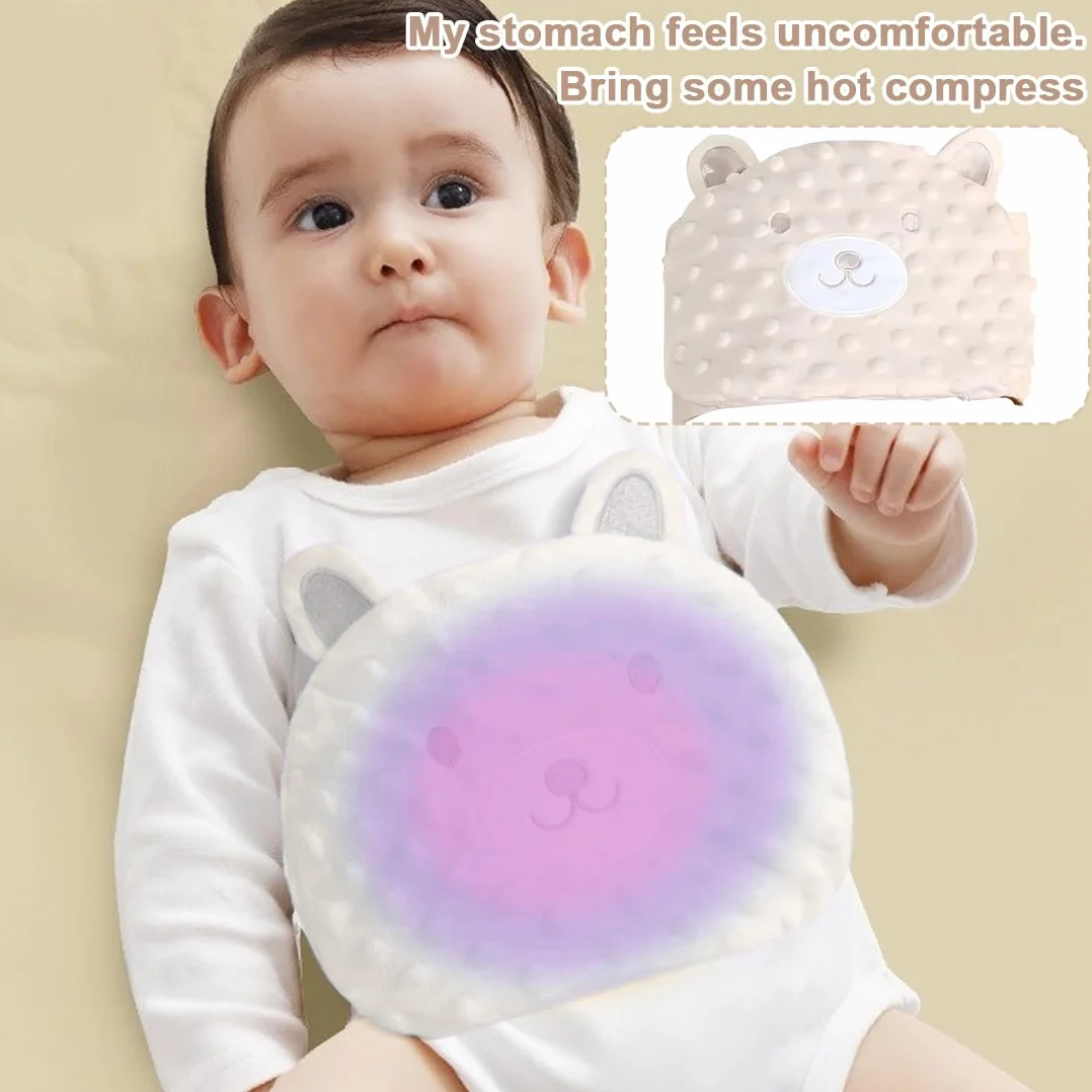 Cinturón de Calor Anticólicos para Bebé con Bolsa de Semillas, Ajustable Beige