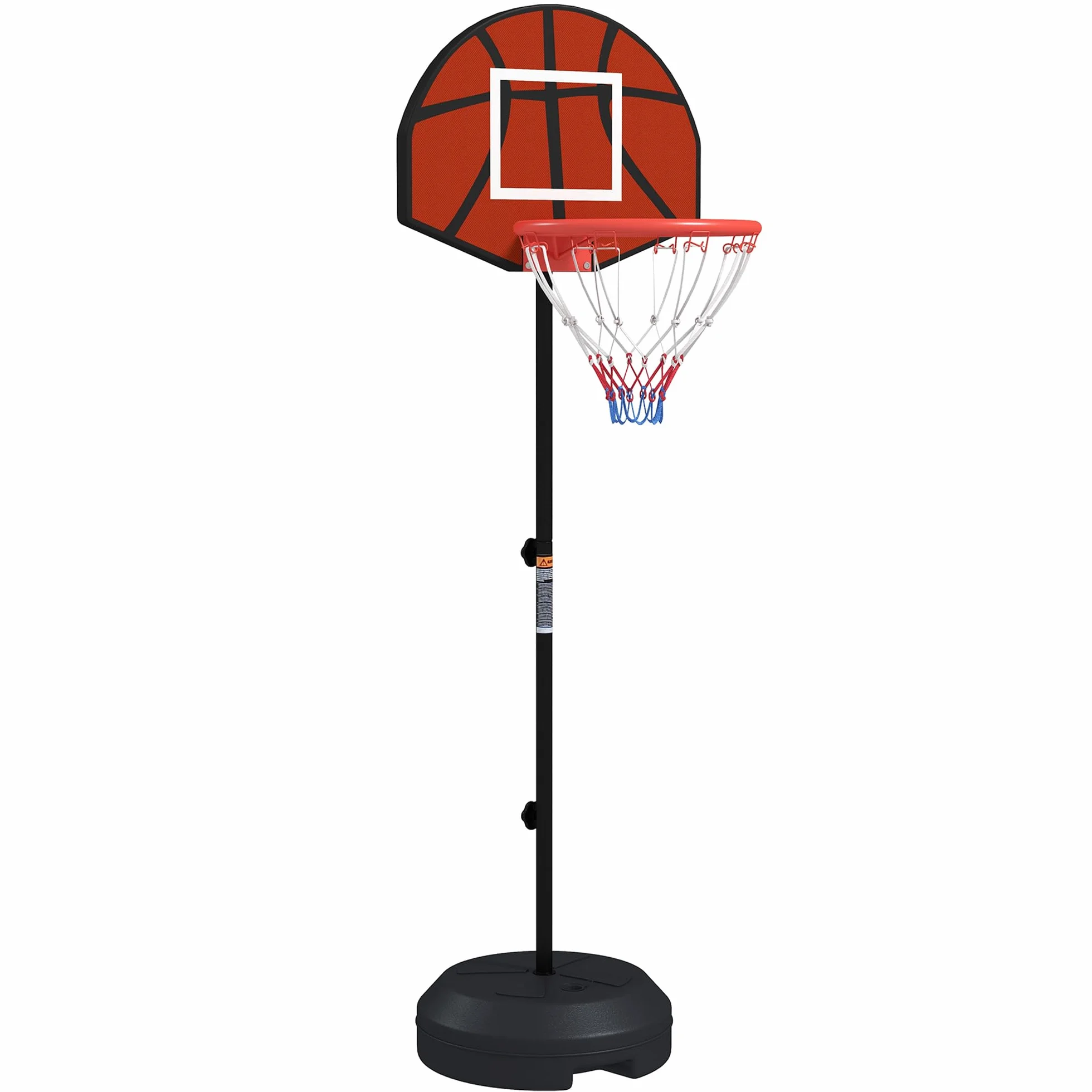 SPORTNOW Canasta de Baloncesto Altura Regulable 129-179 cm Diana Magnética Dardos Aro Base Rellenable Interior Negro