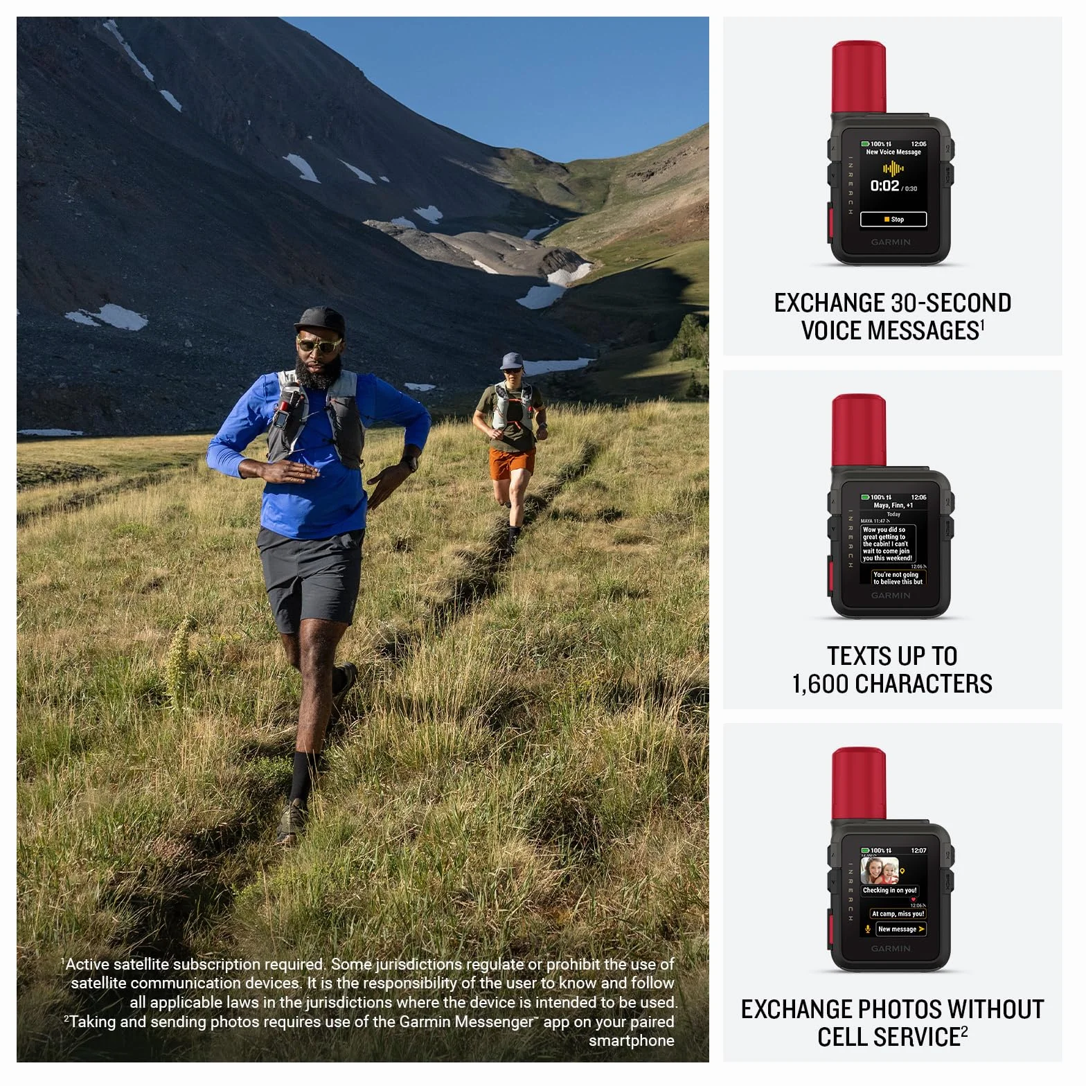 Garmin inReach Mini 3 Plus, Dispositivo Satelital Compacto con GPS, SOS con Pantalla Táctil a Color, Mensajes de Texto, Fotos y Mensajes de Voz vía satélite, LiveTrack, hasta 350 Horas de autonomía