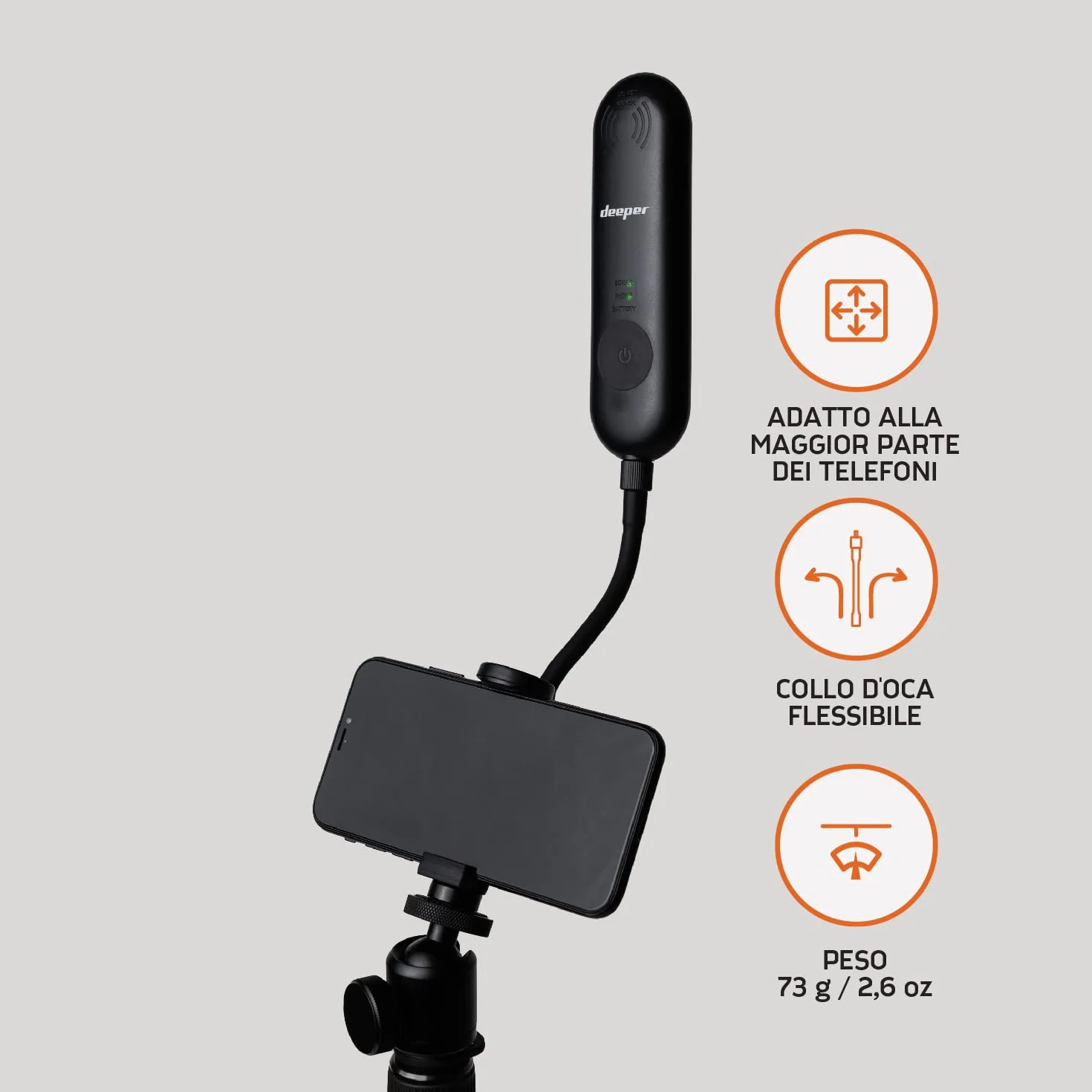 Deeper Range Extender con Soporte para Teléfono, Accesorios de Pesca para Barcos, WiFi Booster para Pesca de Carpa
