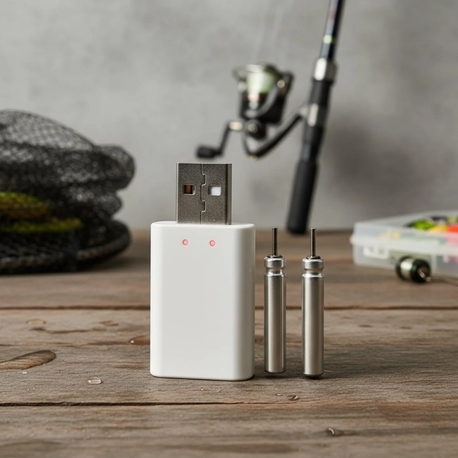 Batería recargable CR322 y cargadores de doble puerto para equipo de pesca con interfaces USB, cargadores electrónicos de pesca