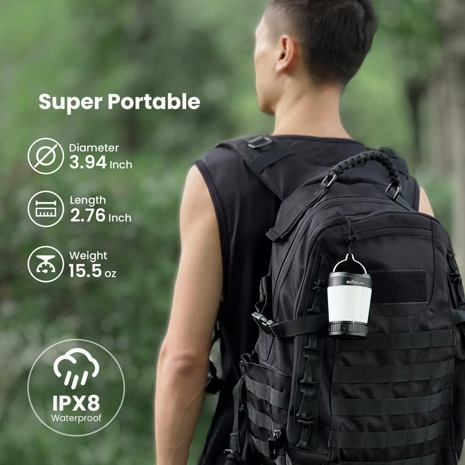Sofirn LT1S - Linterna recargable de camping LED con función Powerbank, IPX8 impermeable, para huracán, camping, kit de emergencia (LT1S-kit)