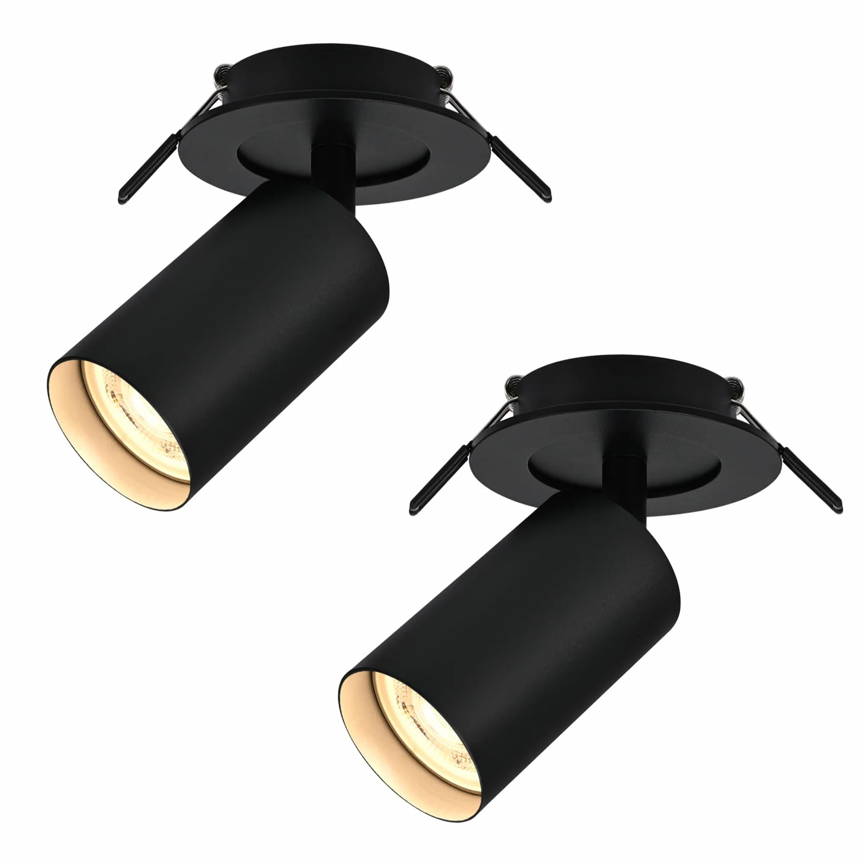 GU10 Lámpara de Techo Negra LED Orientable Giratoria con Anillo Extraíble