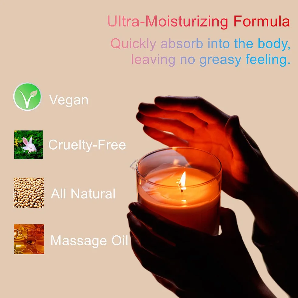 Vela de Aceite de Masaje Corporal de Lujo Hidratante y Nutritiva para SPA en Casa (Vainilla, 200g)