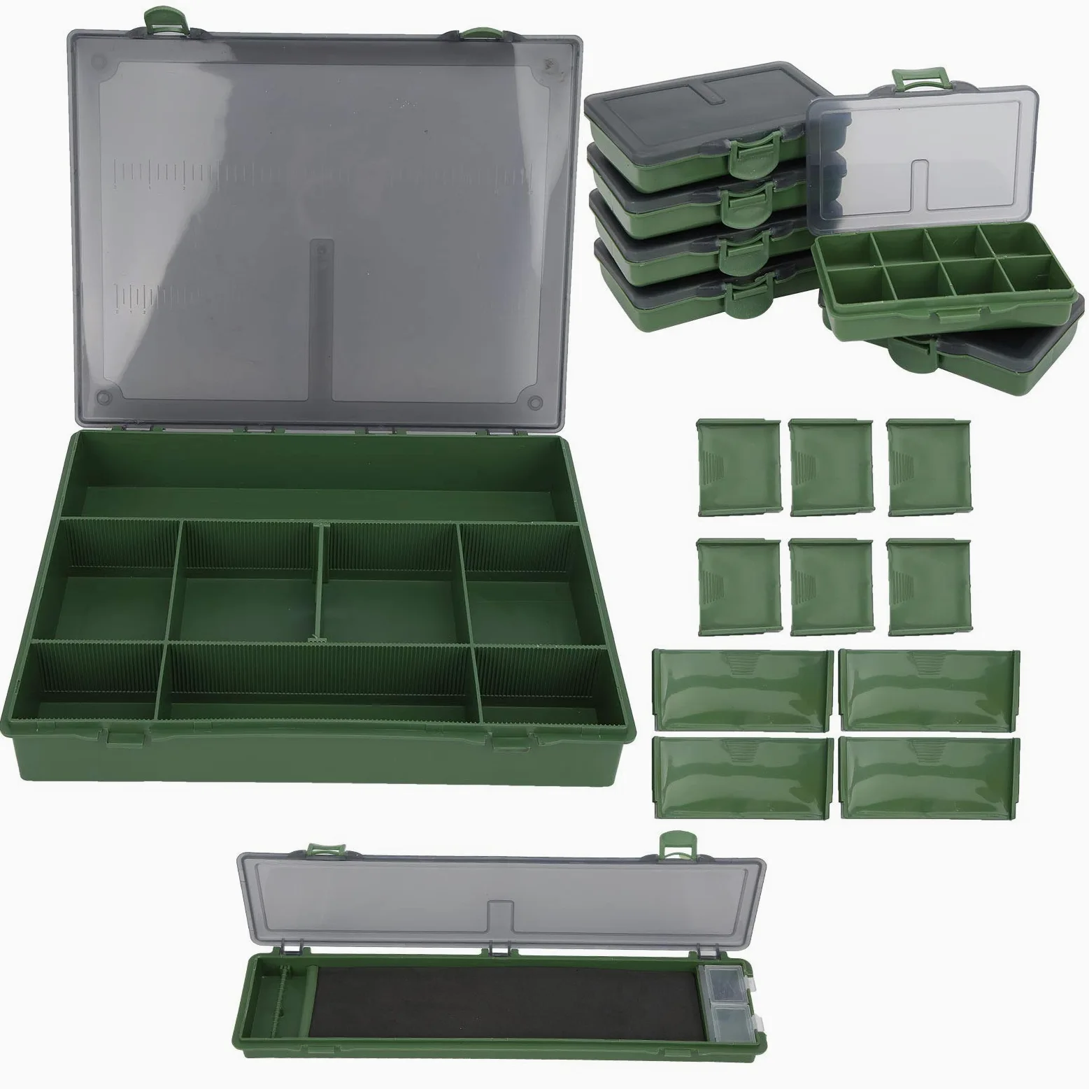 Bediffer Caja de Aparejos de Pesca de Gran Capacidad, Estuche de Almacenamiento Duradero para Accesorios de Pesca con Reglas, 365x285x55mm