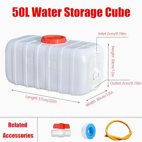 Contenedor de agua de plástico de grado alimenticio con grifo, a prueba de fugas, portátil para aventuras al aire libre