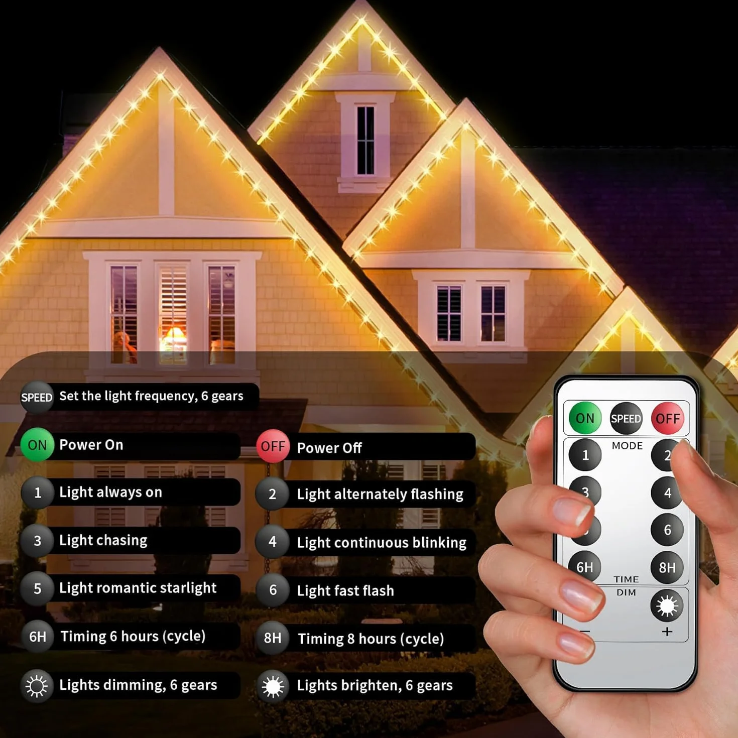 Forever Speed LED Lichterschlauch 50M WarmWeiß IP65 1800 LEDs Dimmbar Fernbedienung