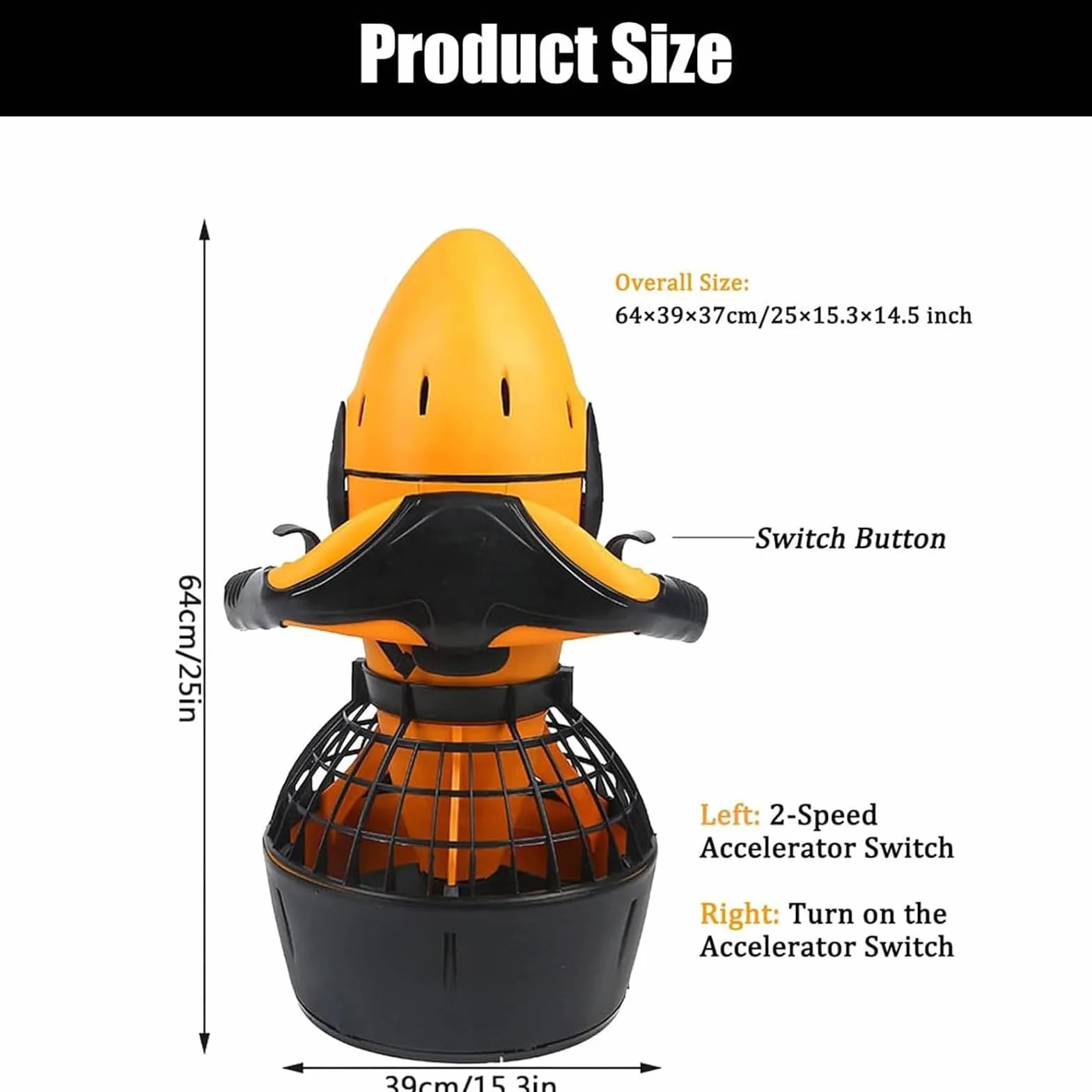 Scooter Submarino para el Mar, Potenciadores de Natación para Buceo, Potenciador de Scooter Submarino para Deportes Acuáticos, Piscina, Buceo y Esnórquel,2battery-500W